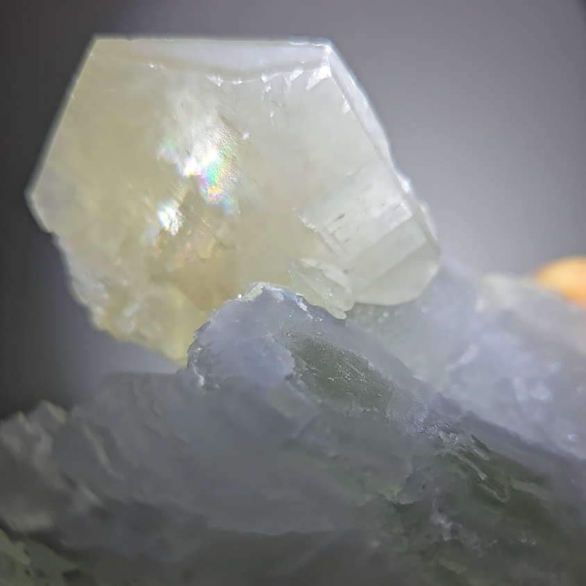 Fluorite with rainbow pagoda calcite - FL353