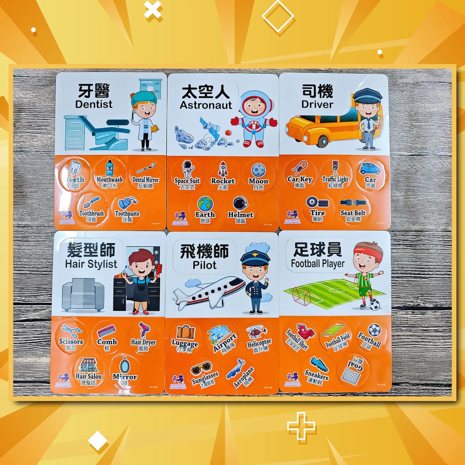 升級版職業聯想配對圖卡