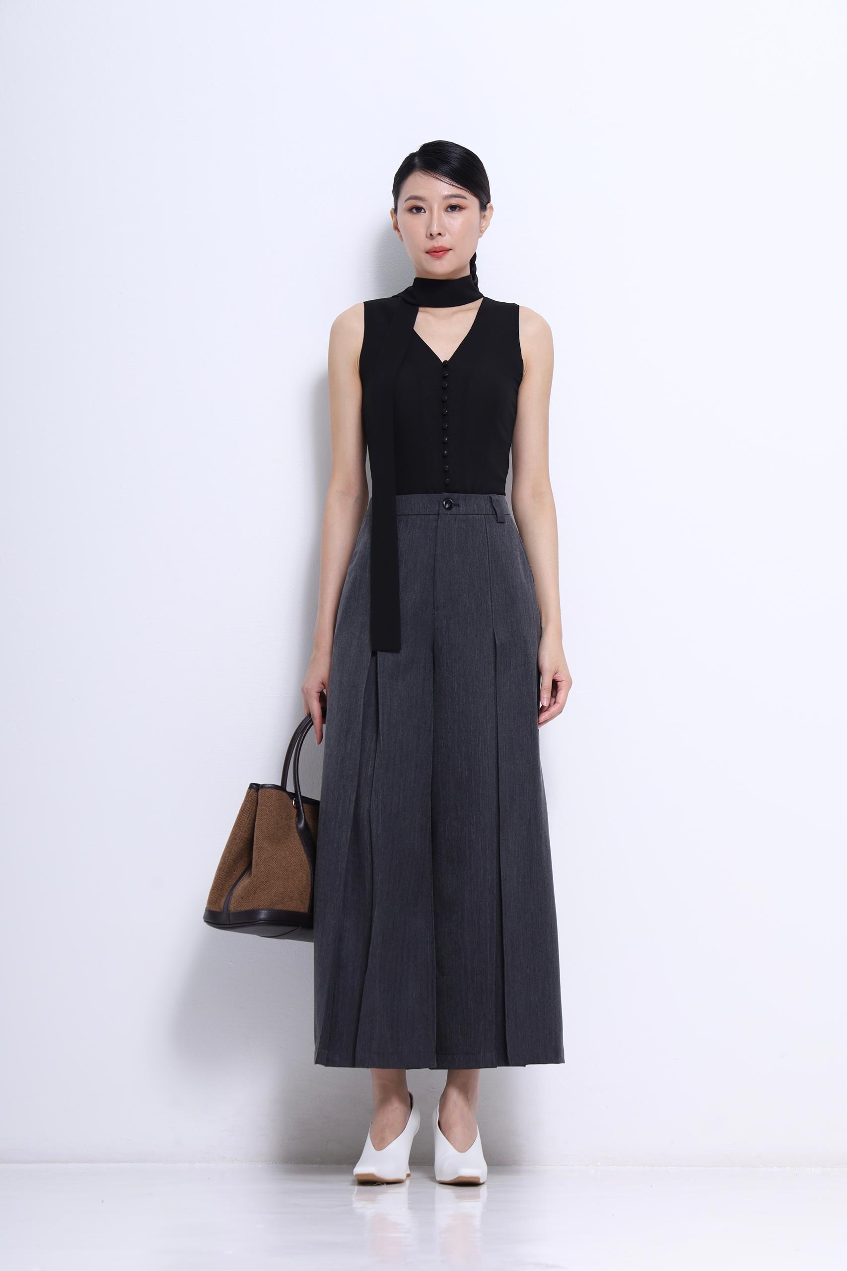 CB2696 TIE COLLAR CHIFFON BLOUSE