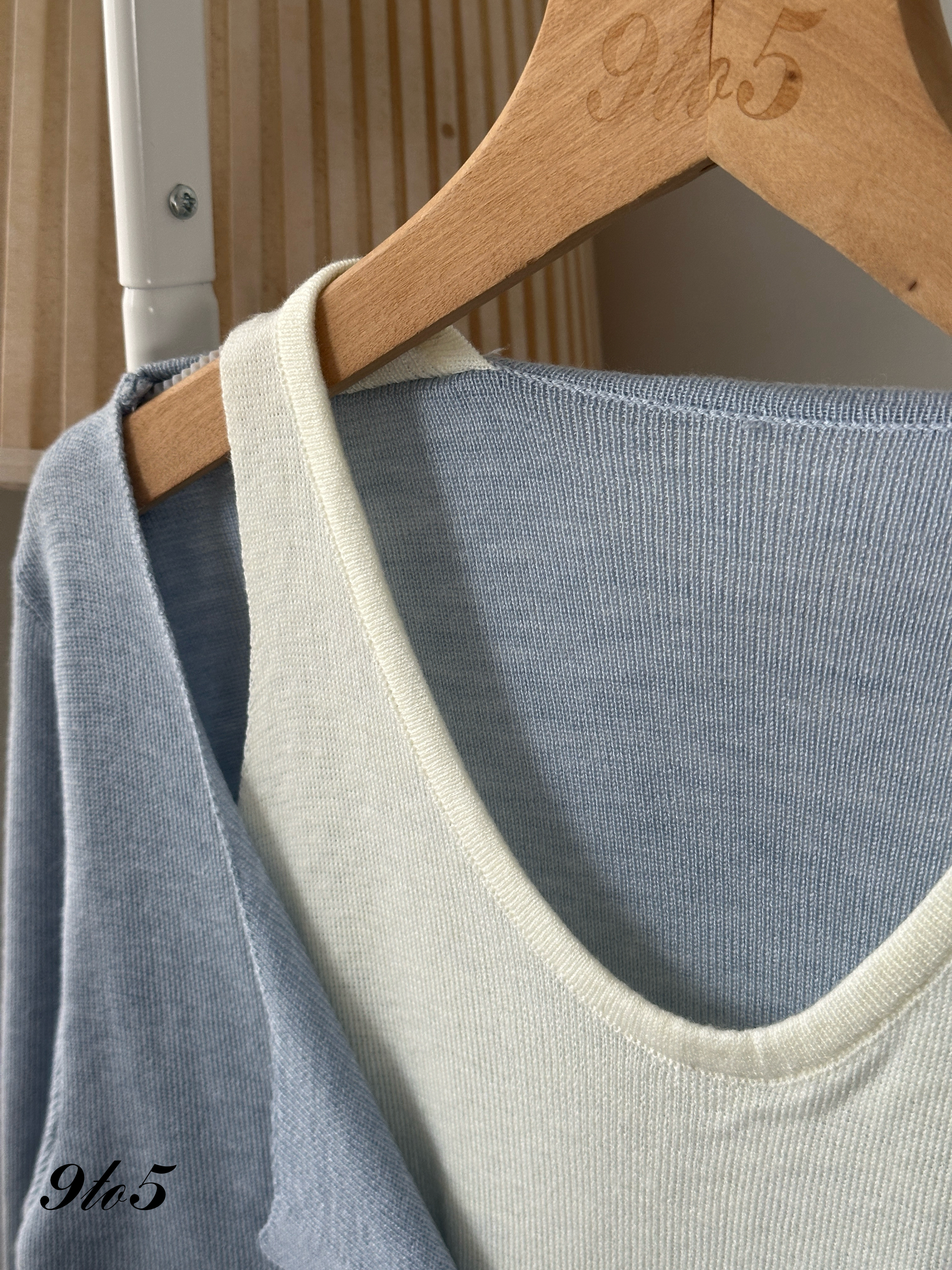 T4081 Fake Two-Piece Knit Top - 3 Colors 