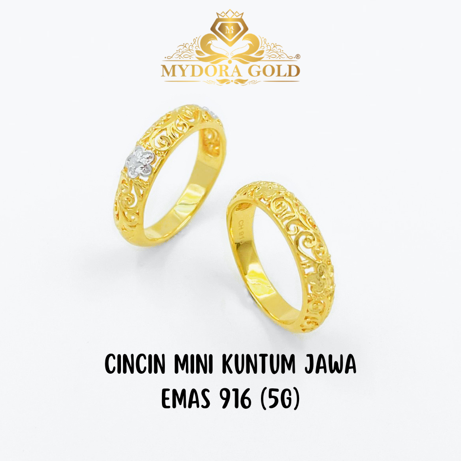 MYDORA Cincin Mini Kuntum Jawa (5G) l EMAS 916/22K