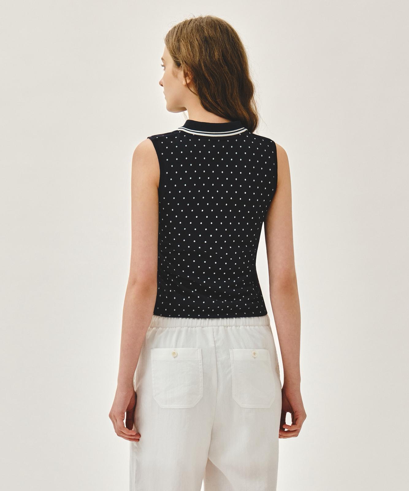 <預訂>🇰🇷MARITHE☆W SMALL CLASSIC LOGO PK COLLAR SLEEVELESS 到貨日:12-18日