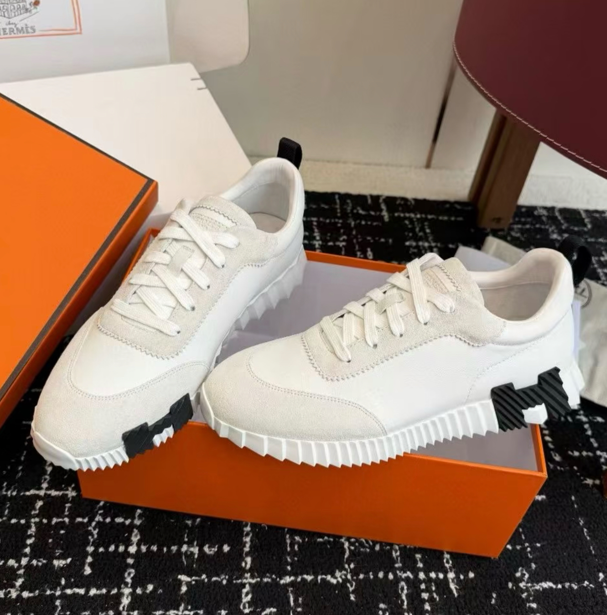 現貨 Hermes Bouncing Sneakers 熊貓🐼色 男女同款 size 36/37/37.5/38/38.5/40.5/41/42/43