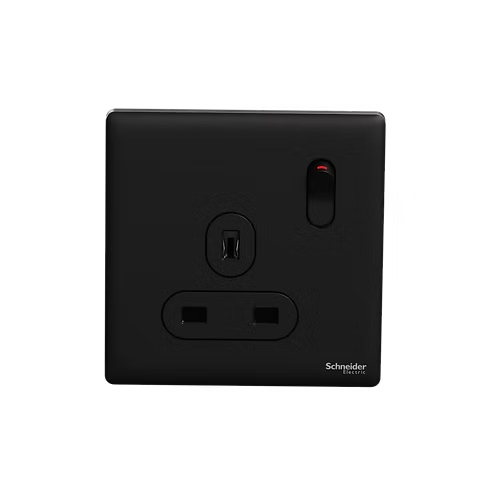 施耐德 Unica X 曜石黑 13A單蘇有掣 插座