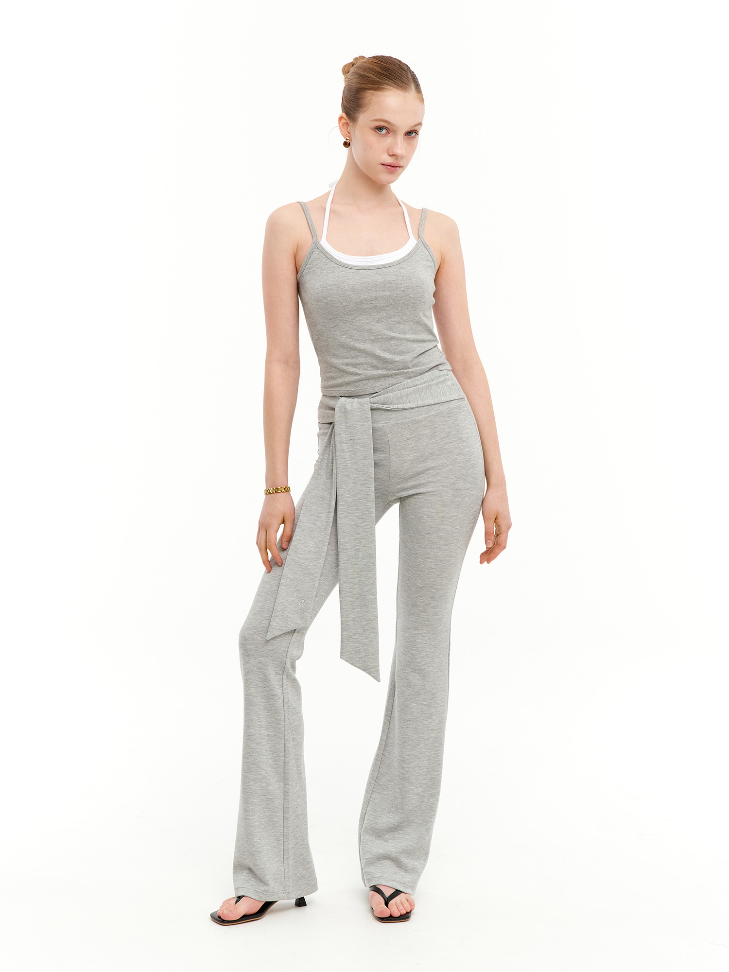 預購_Shirring Bootcut Sweat Pants by Conch