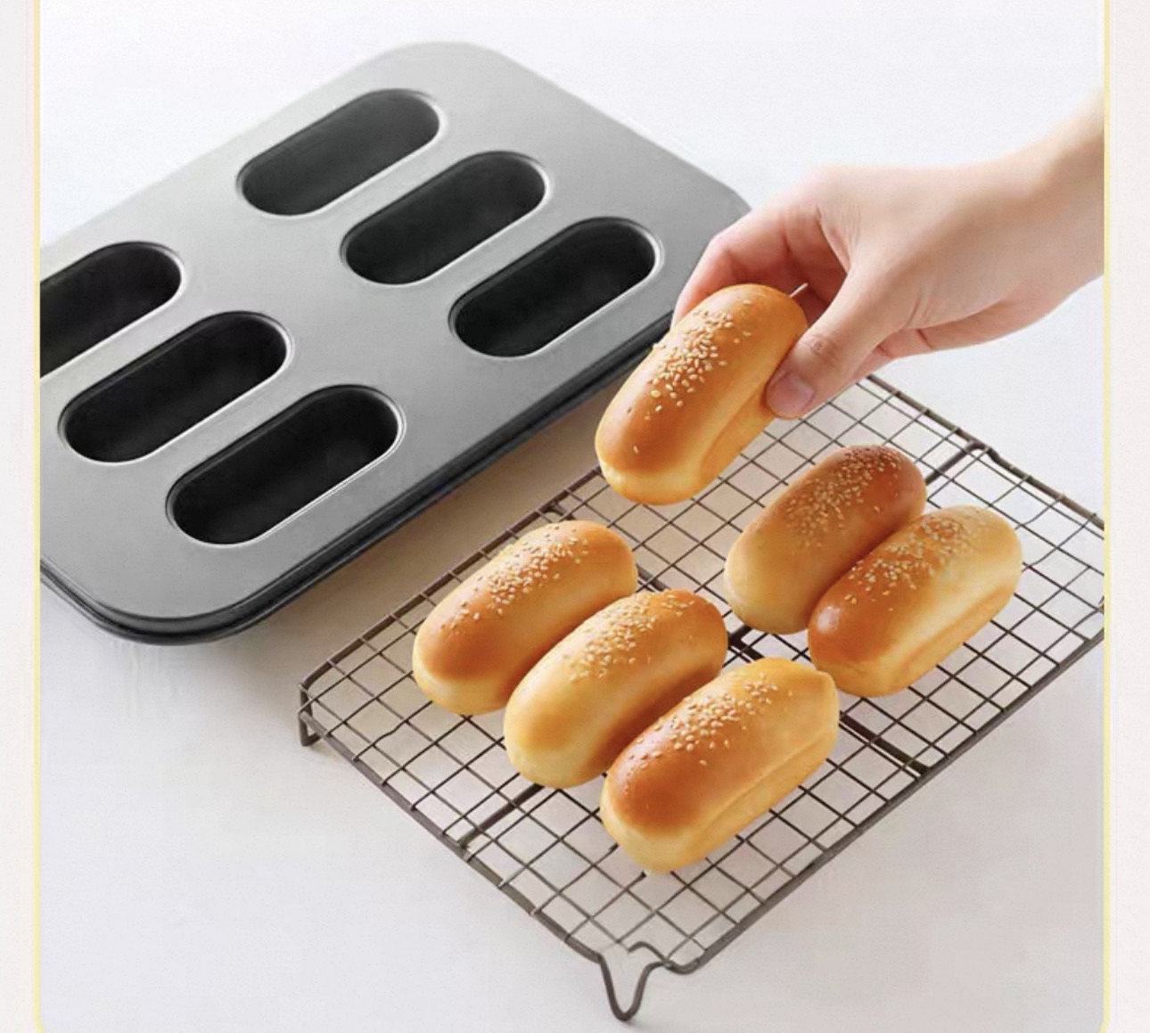 日本進口6連迷你熱狗烘焙烤盤