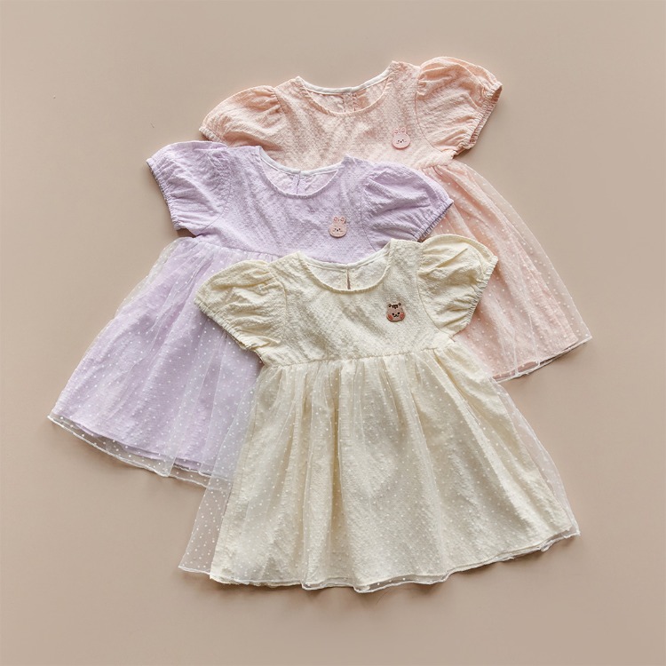 26S/S🌸DTD Lovely果凍人物波點蕾絲連身裙