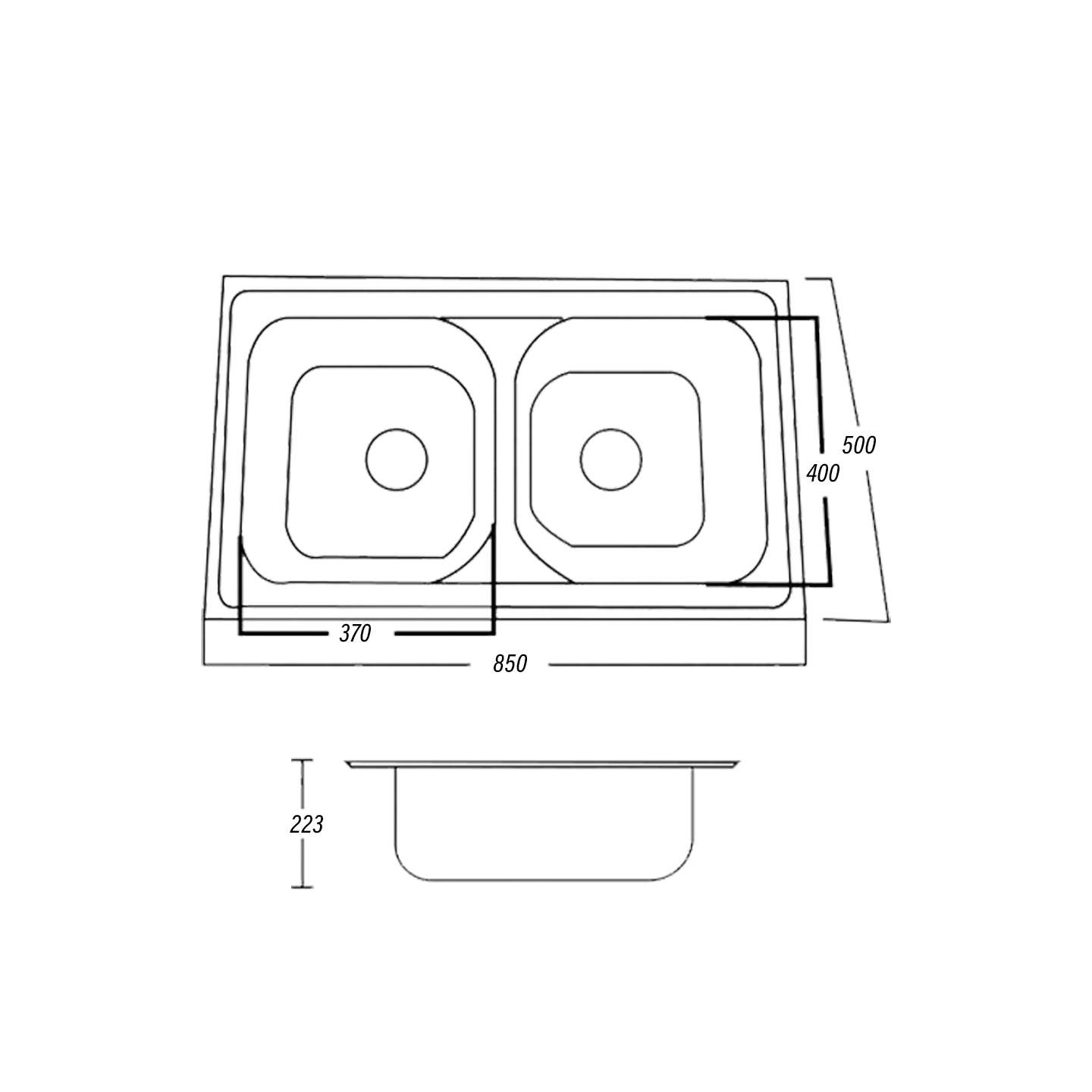 Rabico H/D Double Stainless Steel Sink (S8550#) WRS8550