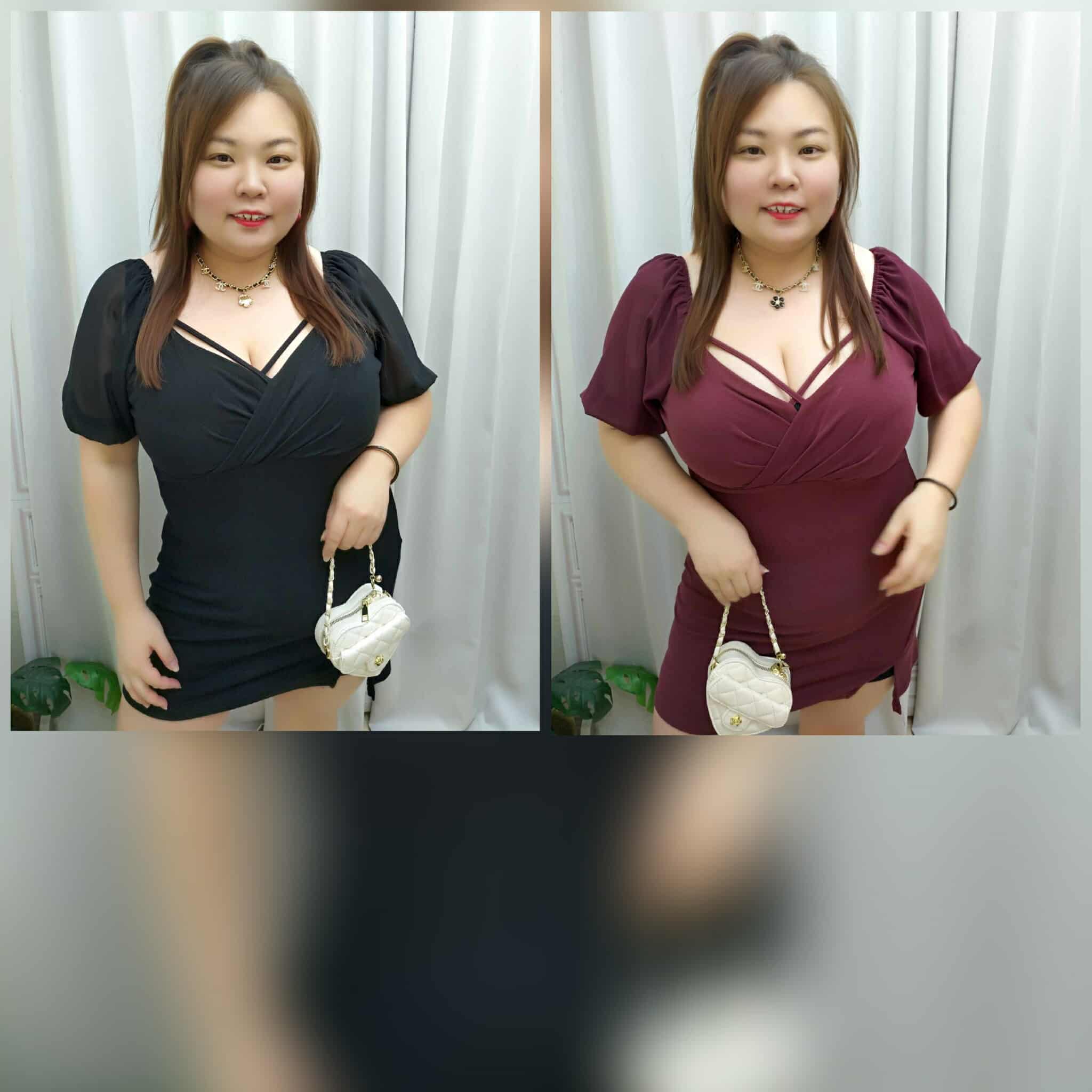 TW#2886 前胸交叉小性感设计连衣裙