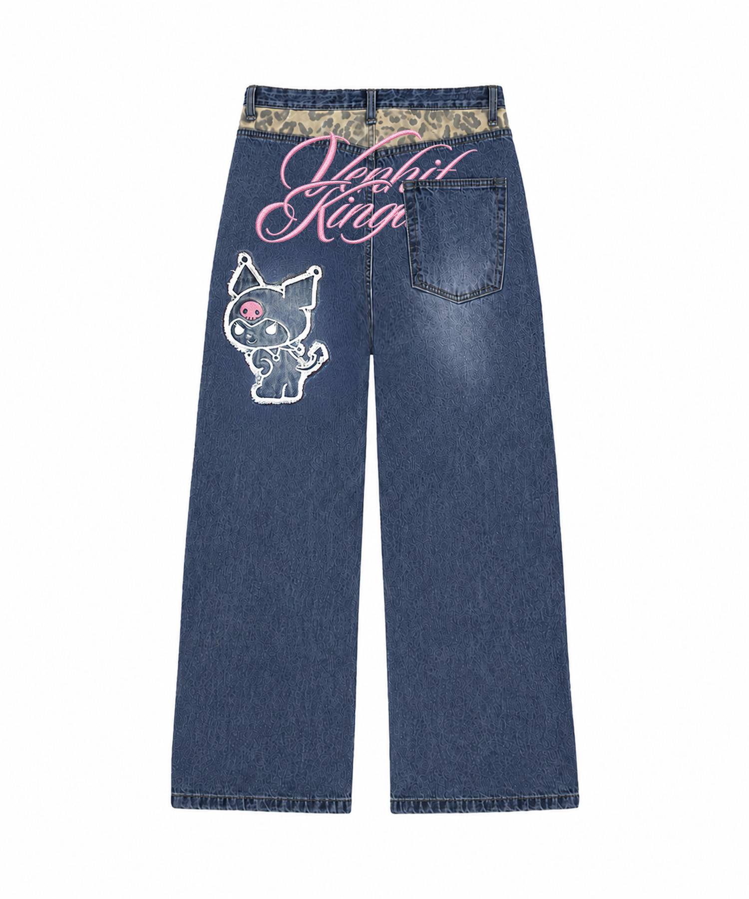 Venhit x Kuromi Applique Denim Pants (Medium Blue)