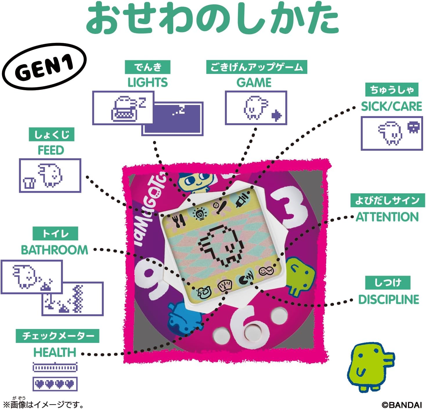 (預訂訂金 $100) (總價 $134) Bandai Original Tamagotchi Gen 1 Pink 他媽哥池 30週年初代機 粉紅色 (行版) 
