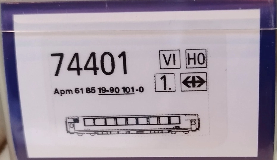 Roco HO 全景旅行車「Gotthard」Apm 61 85 10-90 100-2 CH-SBB 附 Preiser 人偶