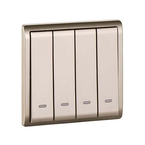 施耐德 Pieno 沉醉金 4位單控 開關掣