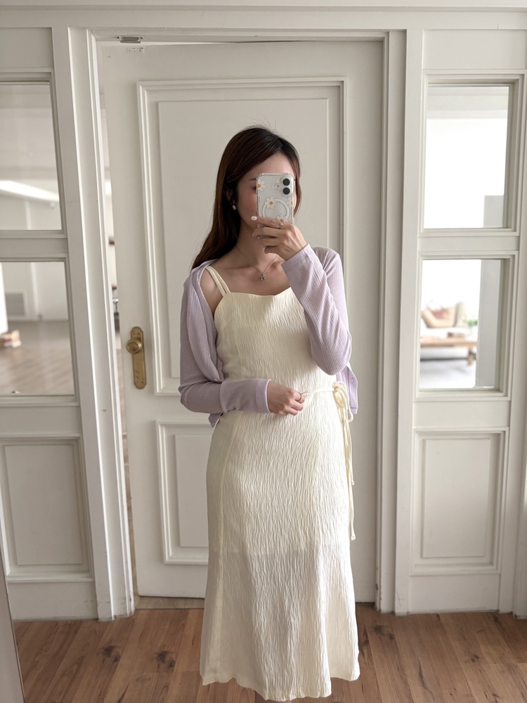 Airy Pastel Cropped Cardigan (Lavender)