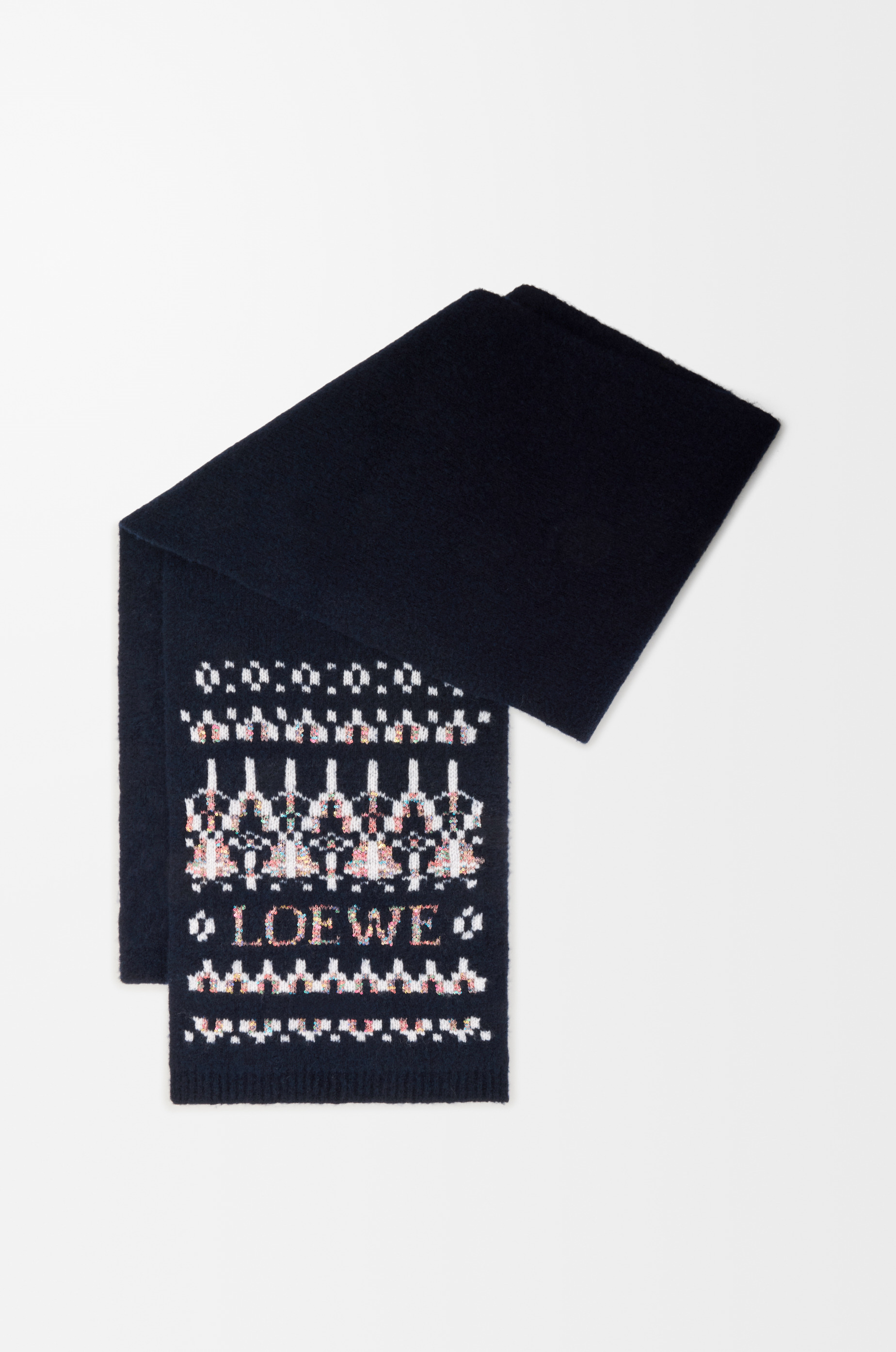 限時優惠✨訂貨🍒Loewe navy scarf 有閃珠片 Size 28x172cm   88% wool, 12% polyamide