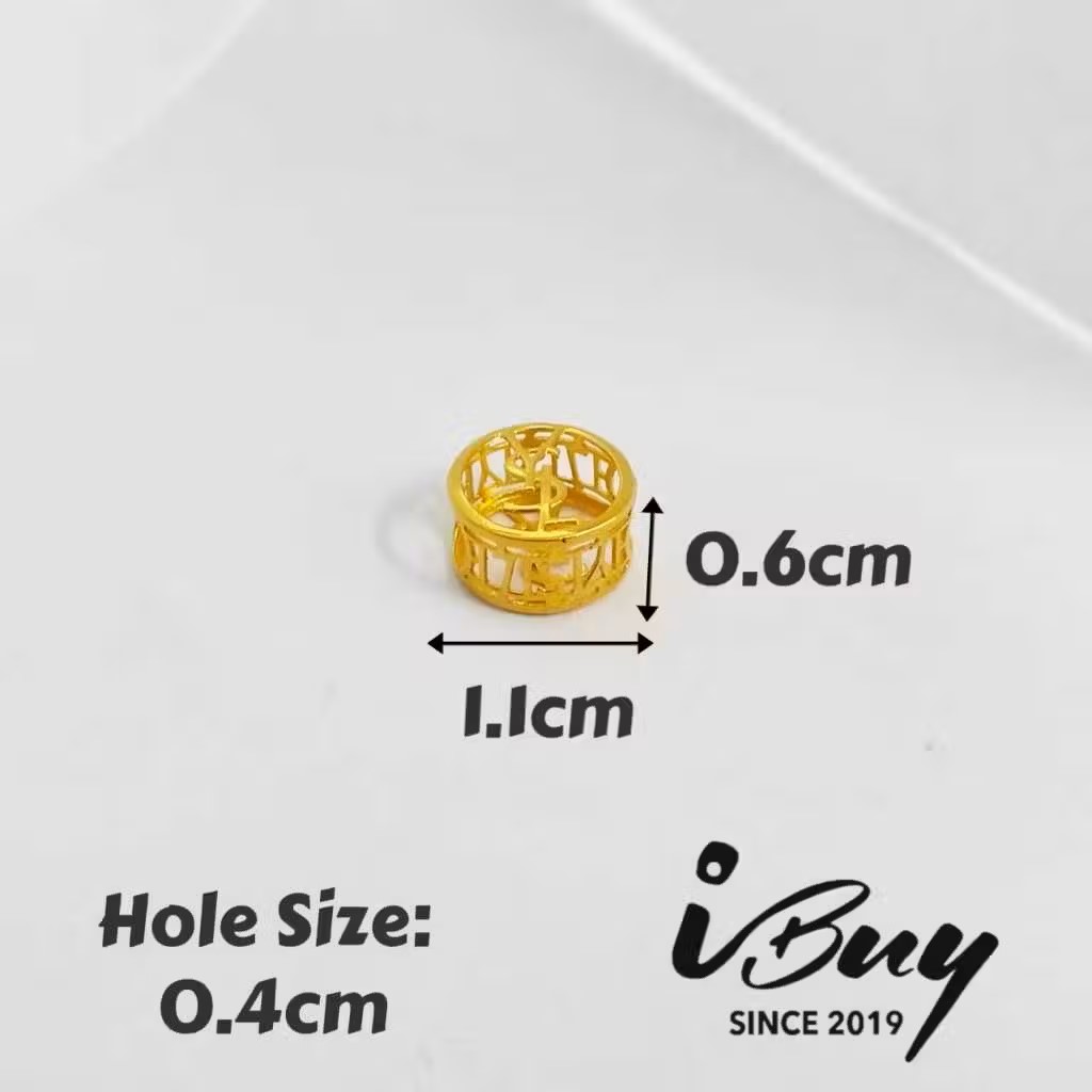 916 GOLD YSL ROUND CHARM BEAD 916 金 YSL 串咀