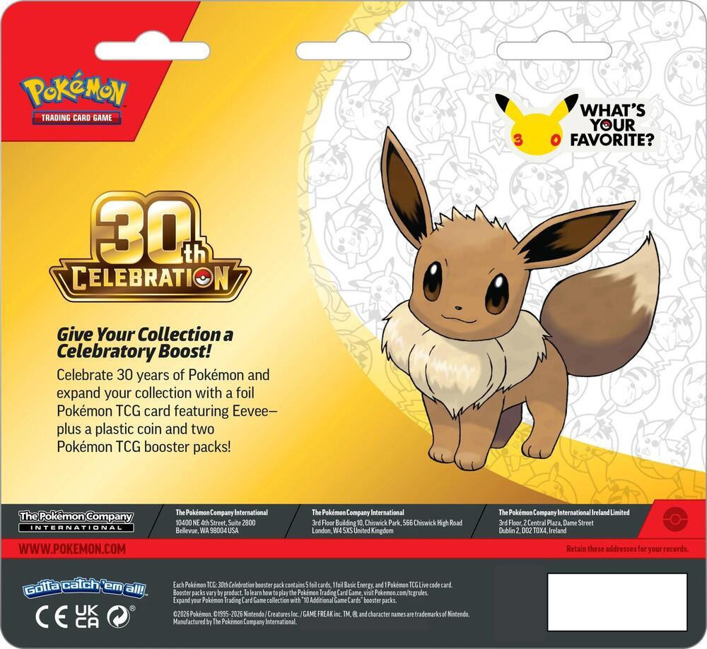Pokémon 美版 TCG: 30th Celebration 2 blister pack