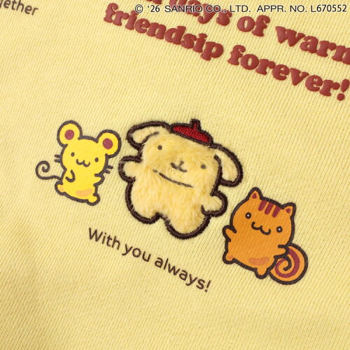 🆕【⭐訂購⭐】🇯🇵日本直送 #Kitty / #Pompompurin 層疊荷葉邊領 毛絨貼花 衛衣🌀 [ELJA-0148][261116]
