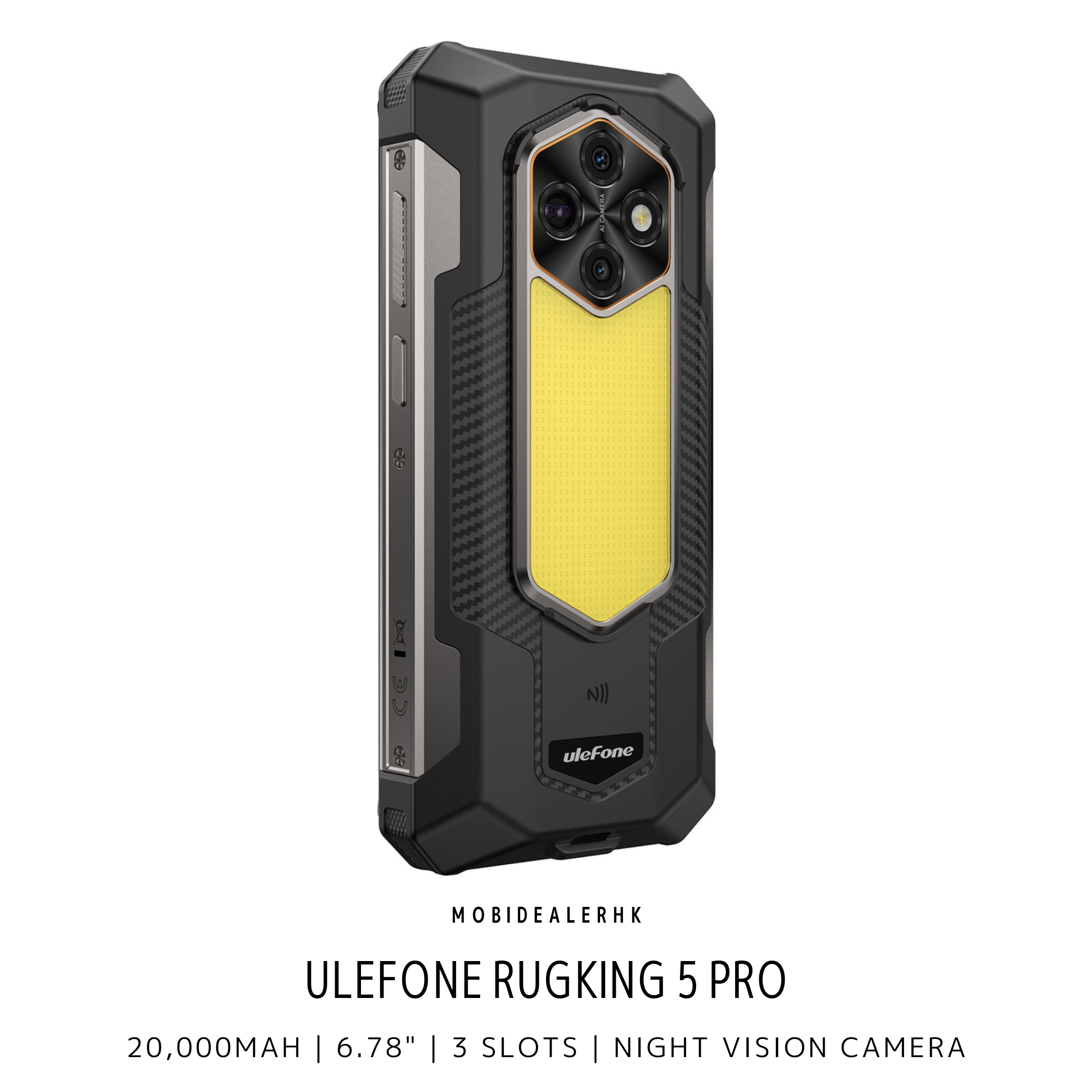 Ulefone RugKing 5 Pro | 歐樂風 RugKing 5 Pro | 4G | 三防手機 | 夜視鏡 | 6.78" | 20,000mAh | 反向充電 | NFC | 3咭槽