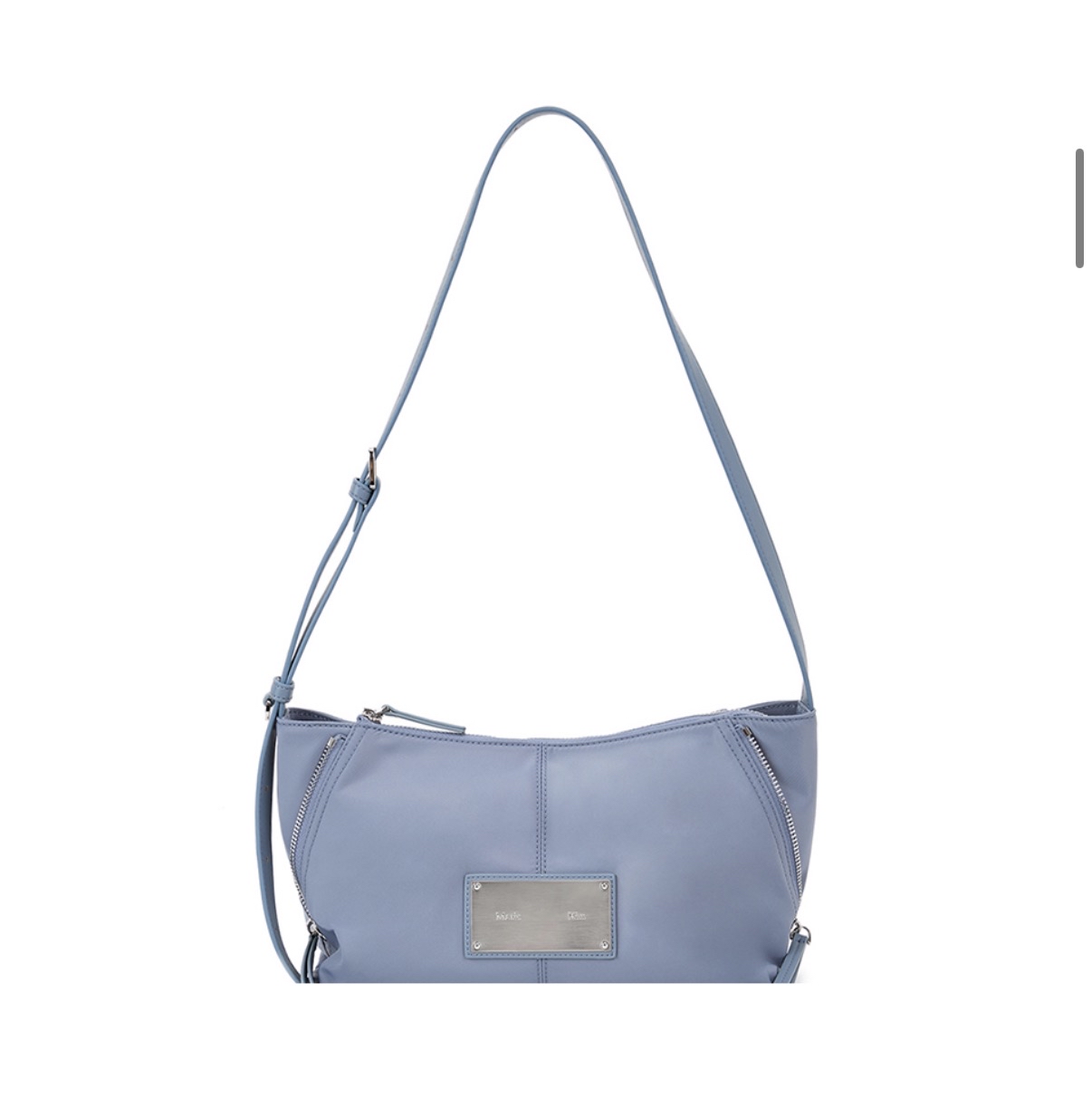 MATIN KIM特價場 SIDE ZIPPER FABRIC TWO WAY BAG IN BLUE