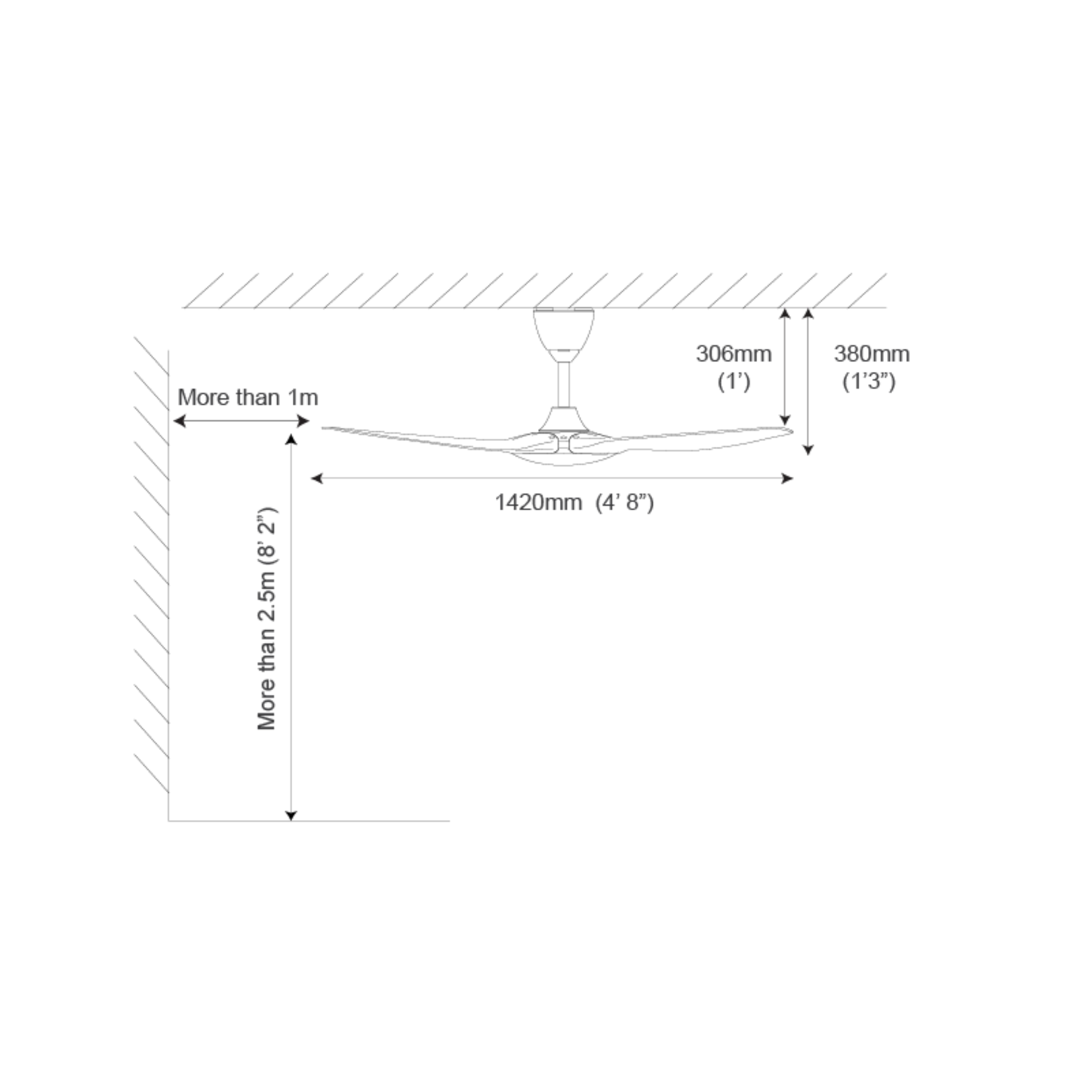 Alpha AX60 3-Blade Series Ceiling Fan (AX60)