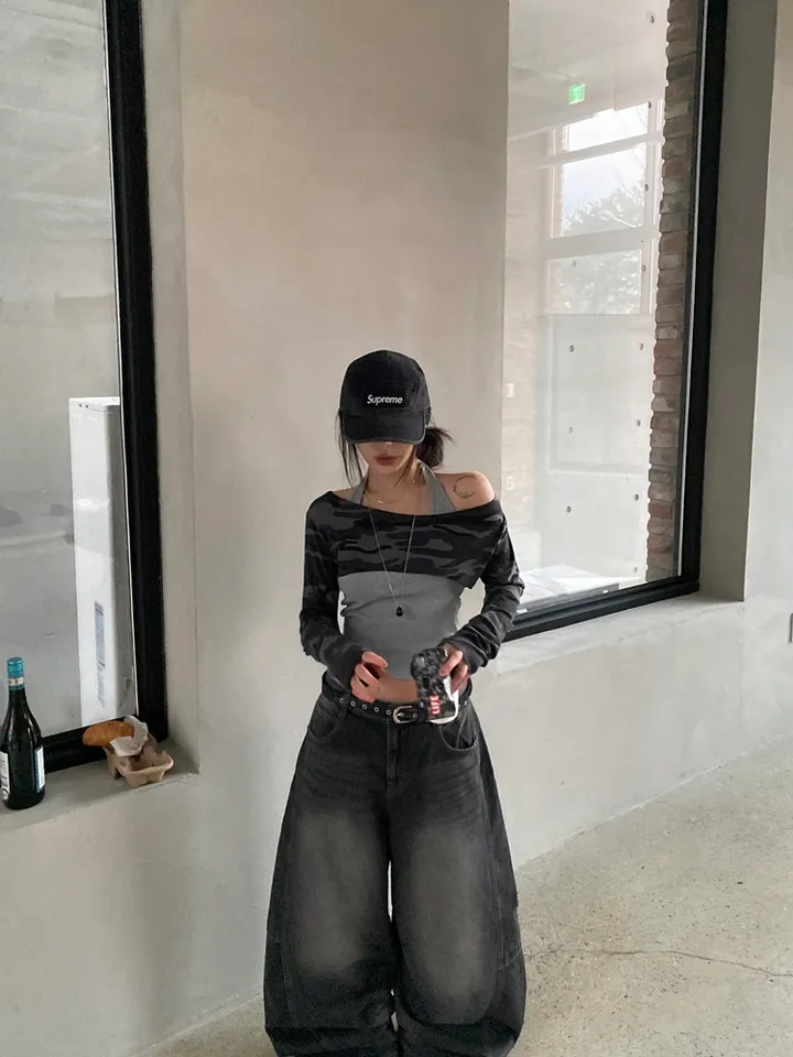 Camo Halterneck Layered Crop
