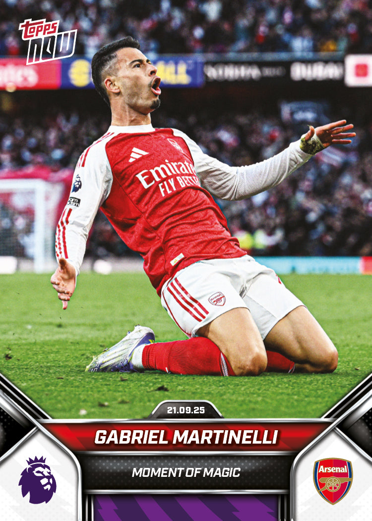 Gabriel Martinelli - 2025/26 Premier League Topps NOW #24 阿仙奴紀念卡｜PR 534