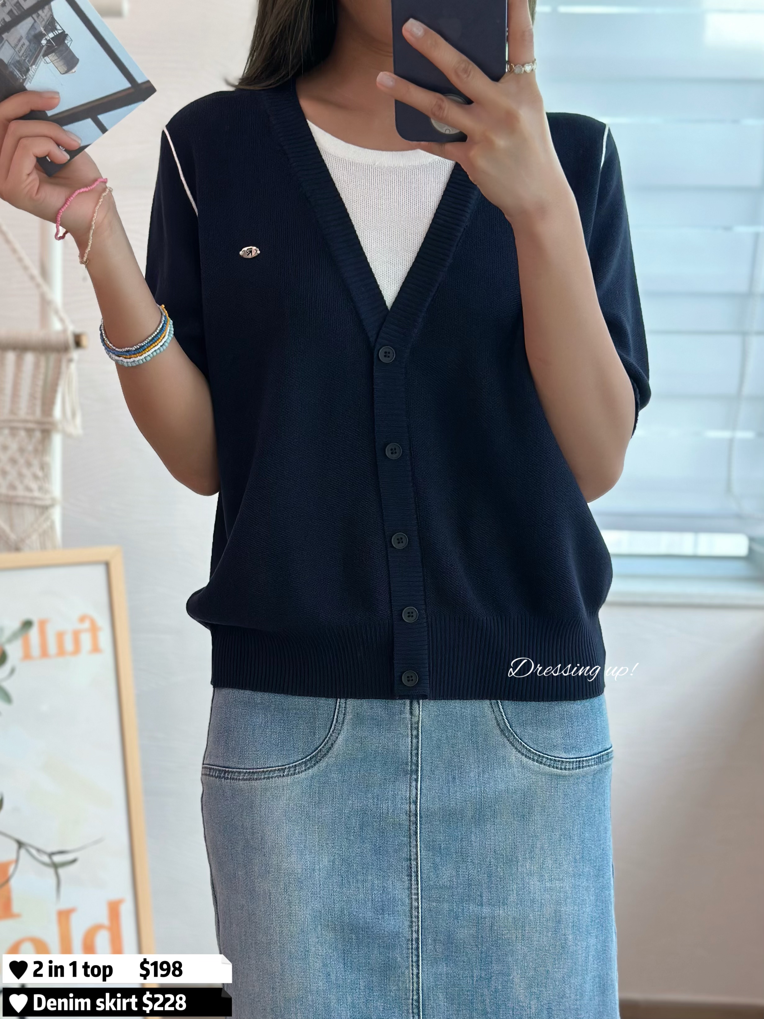 不買後悔 ♡ 假兩件針織上衣