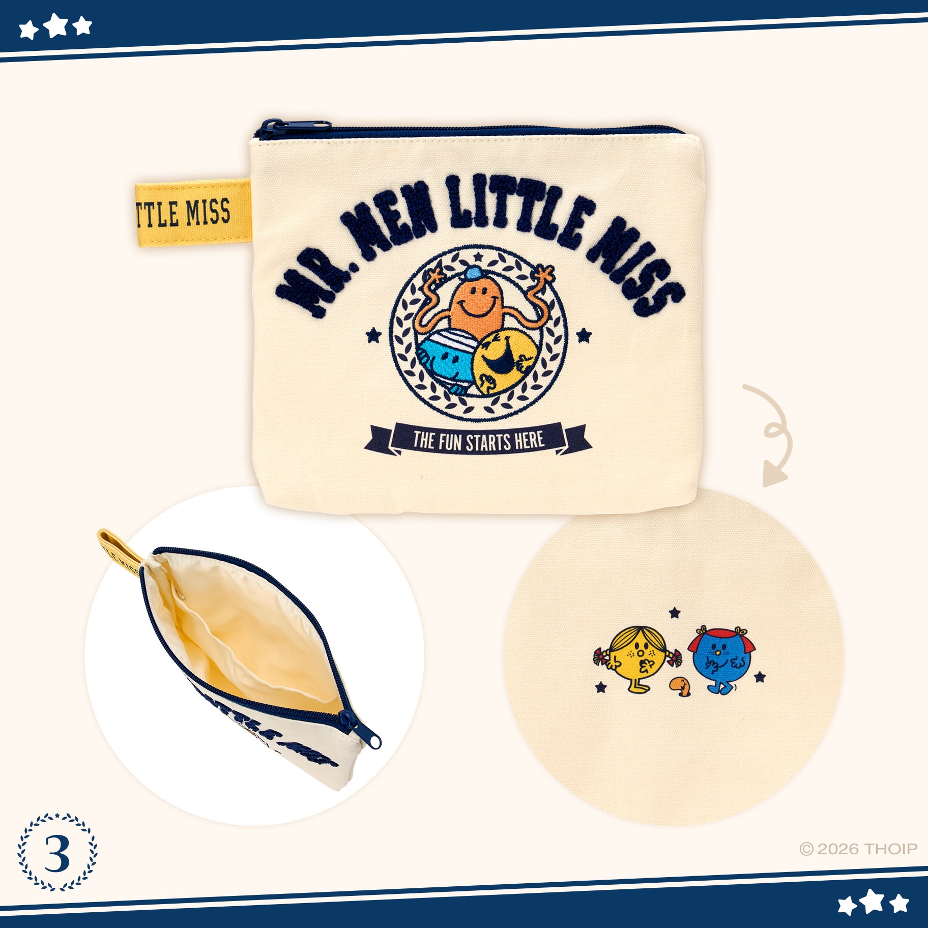 🌸 【預訂】MR. MEN LITTLE MISS College -No.3-Flat Pouch