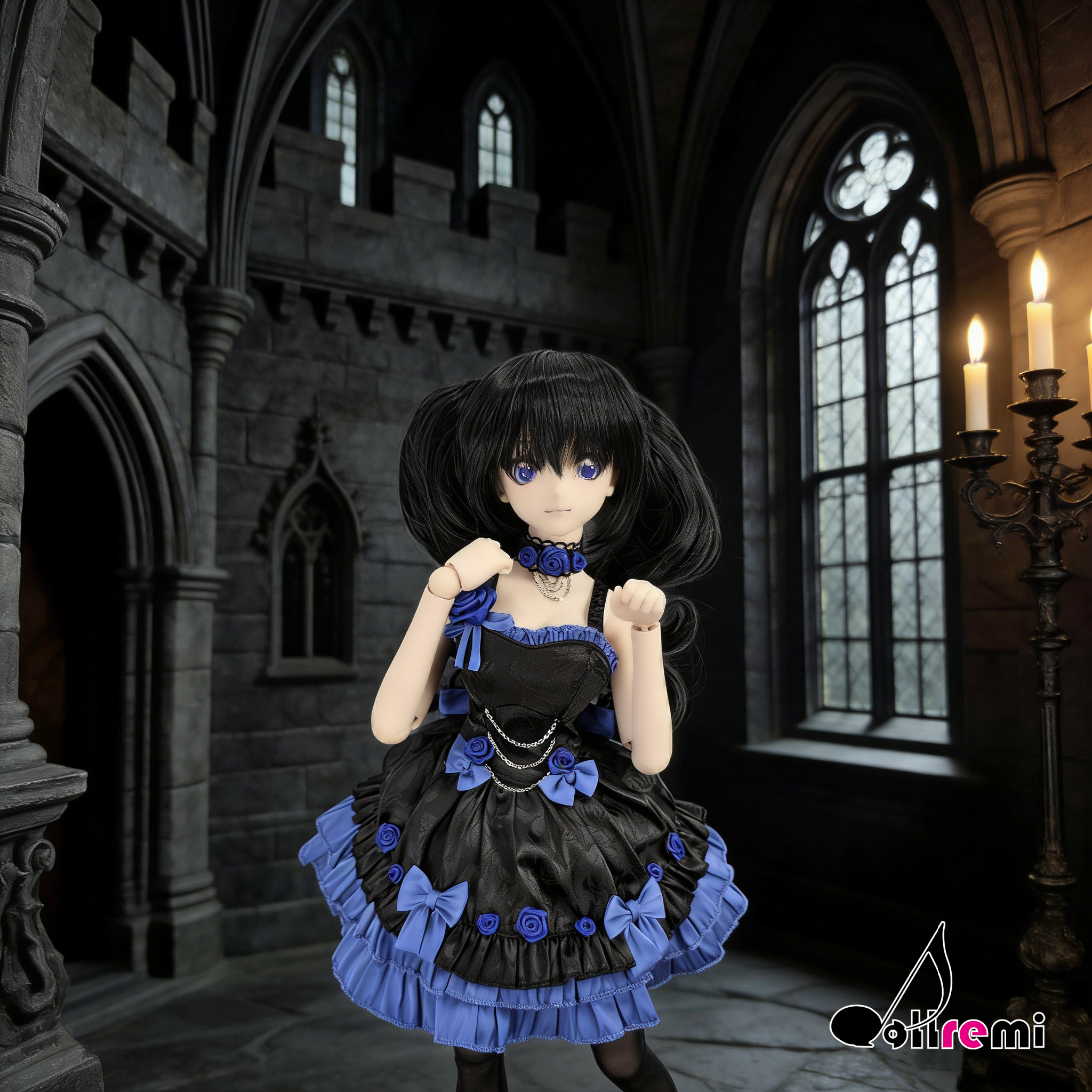 【dollremi】(DD0912) 午夜藍調協奏曲洛麗塔連衣裙 Nocturne in Blue Lolita One-piece