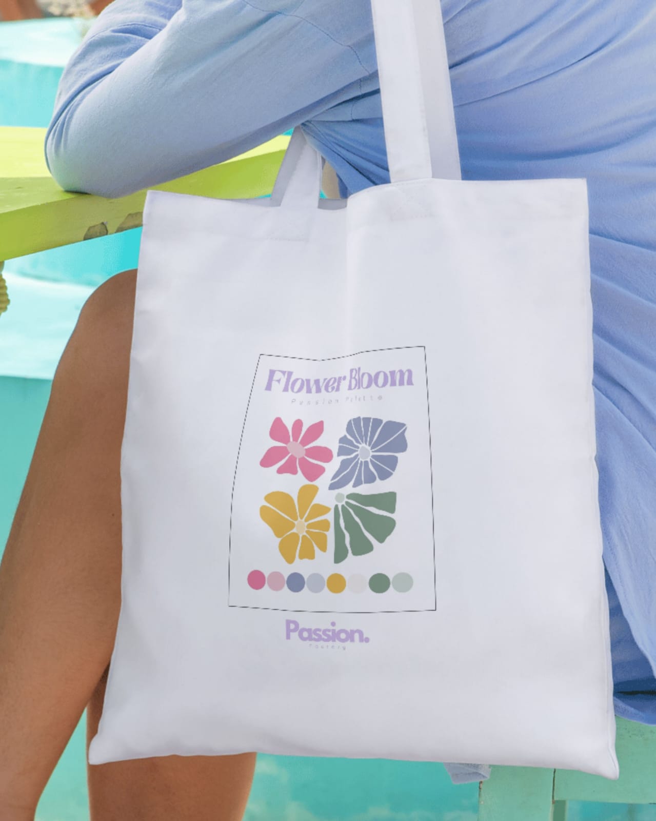 Flower Bloom Palette Tote Bag