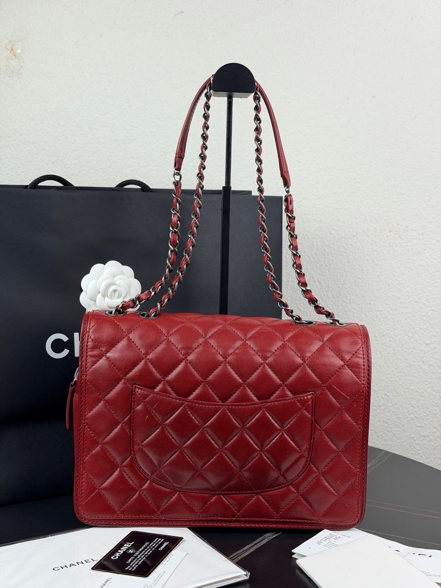 【預訂貨品】Chanel CF系列紅色羊皮郵差包