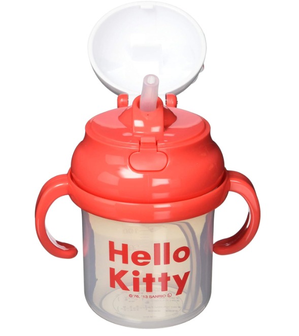 Skater Kitty 雙手柄吸管水樽 230ml - 日本直送防漏學飲杯