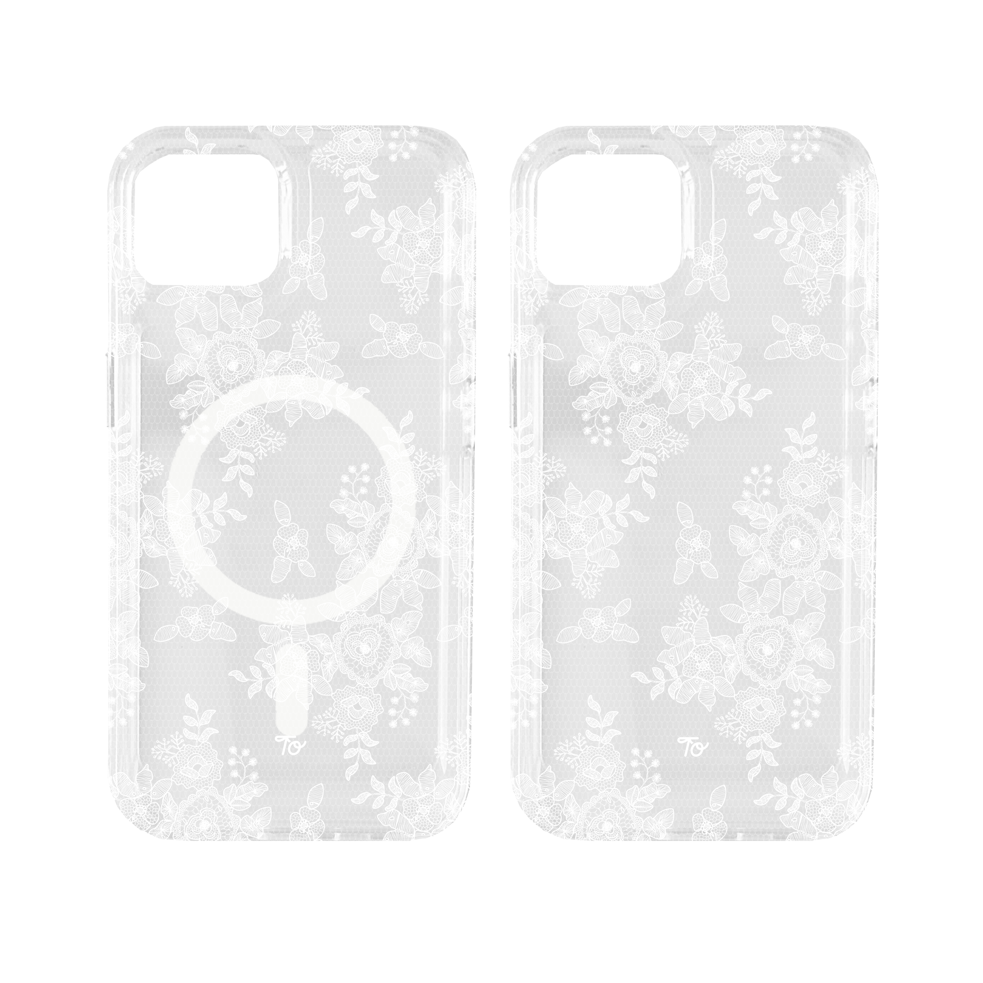 【Perfect in White Lace 】透明MagSafe iPhone Case
