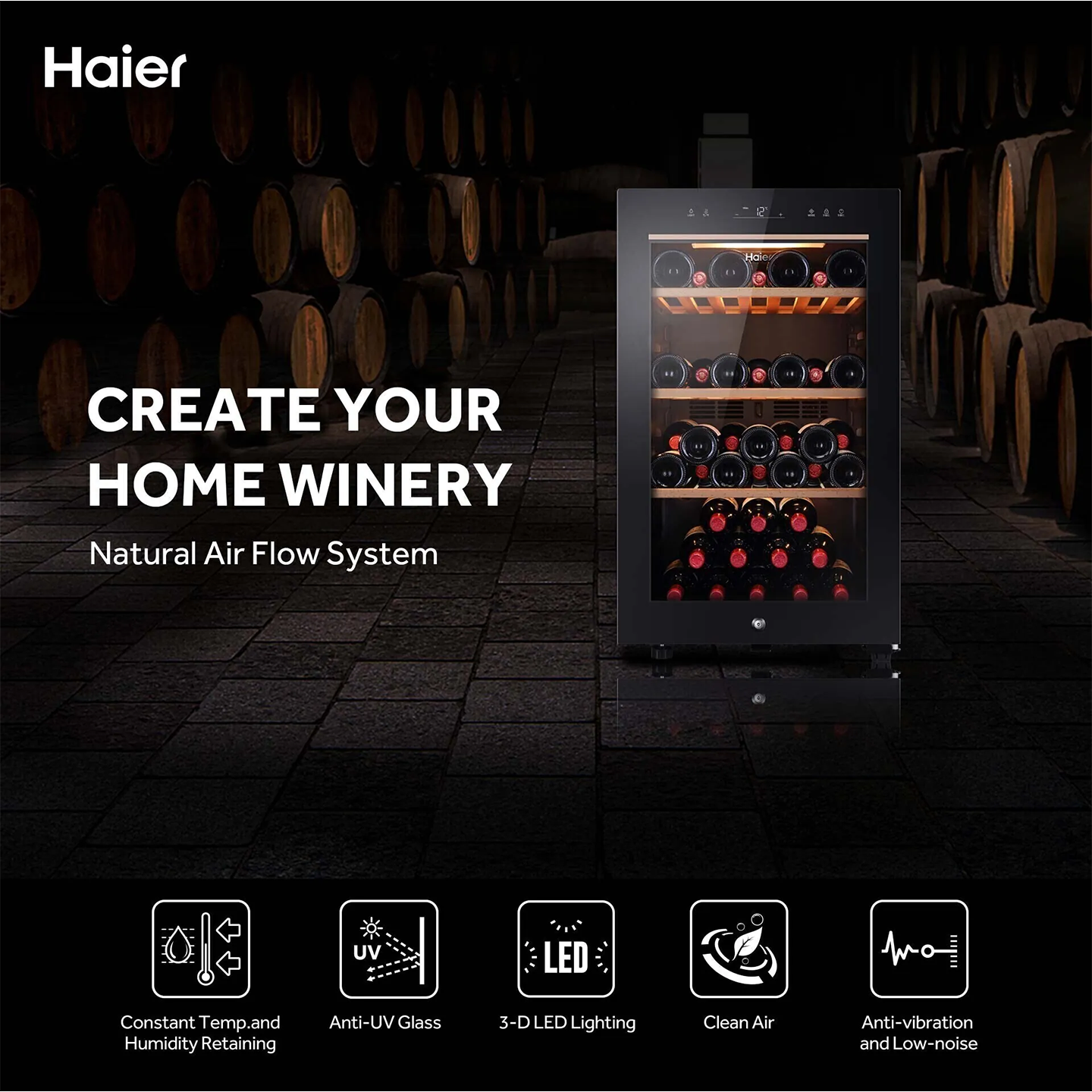 Haier 49 Bottles Wine Chiller (HWS-49G)