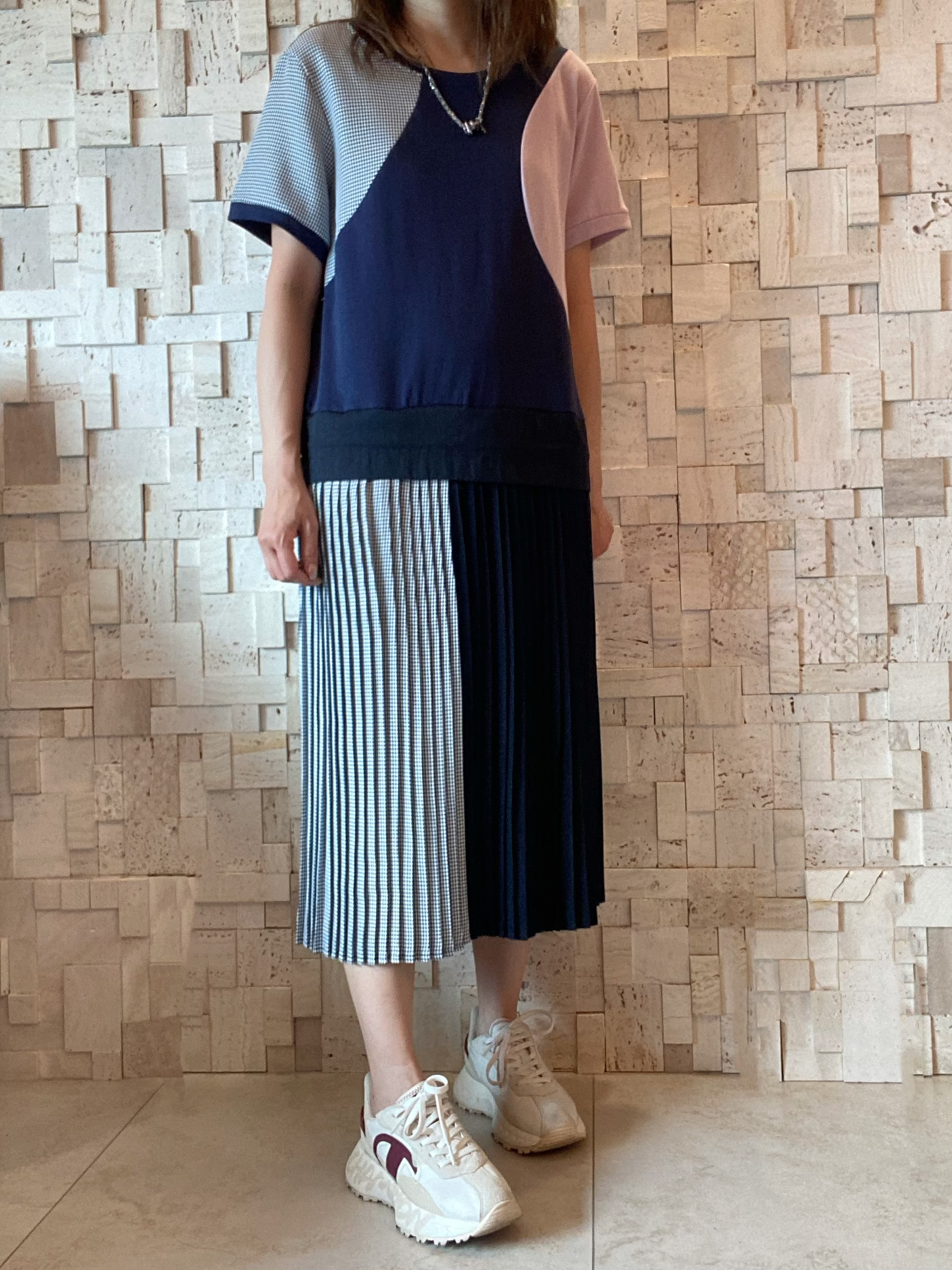 S00354 幾何撞色拼布Op 🔥