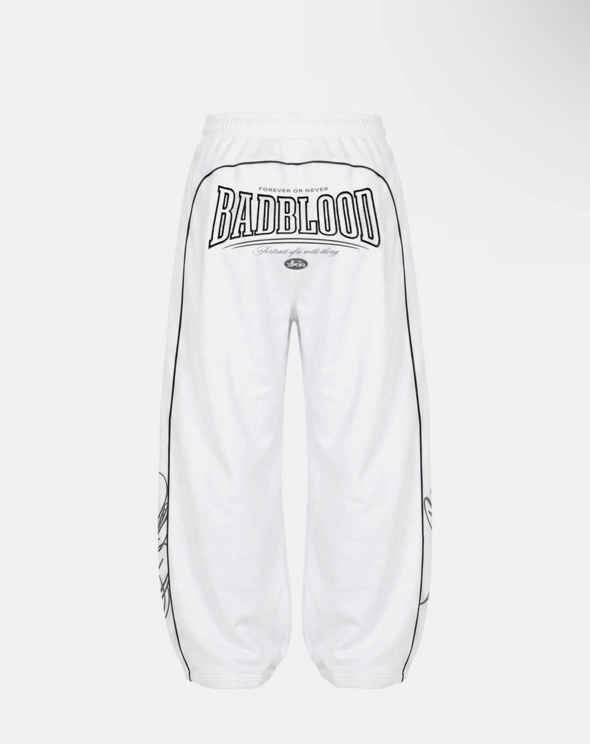 BADBLOOD新款[w-pts26-101] 90s Vintage Club Curved Joggers - White