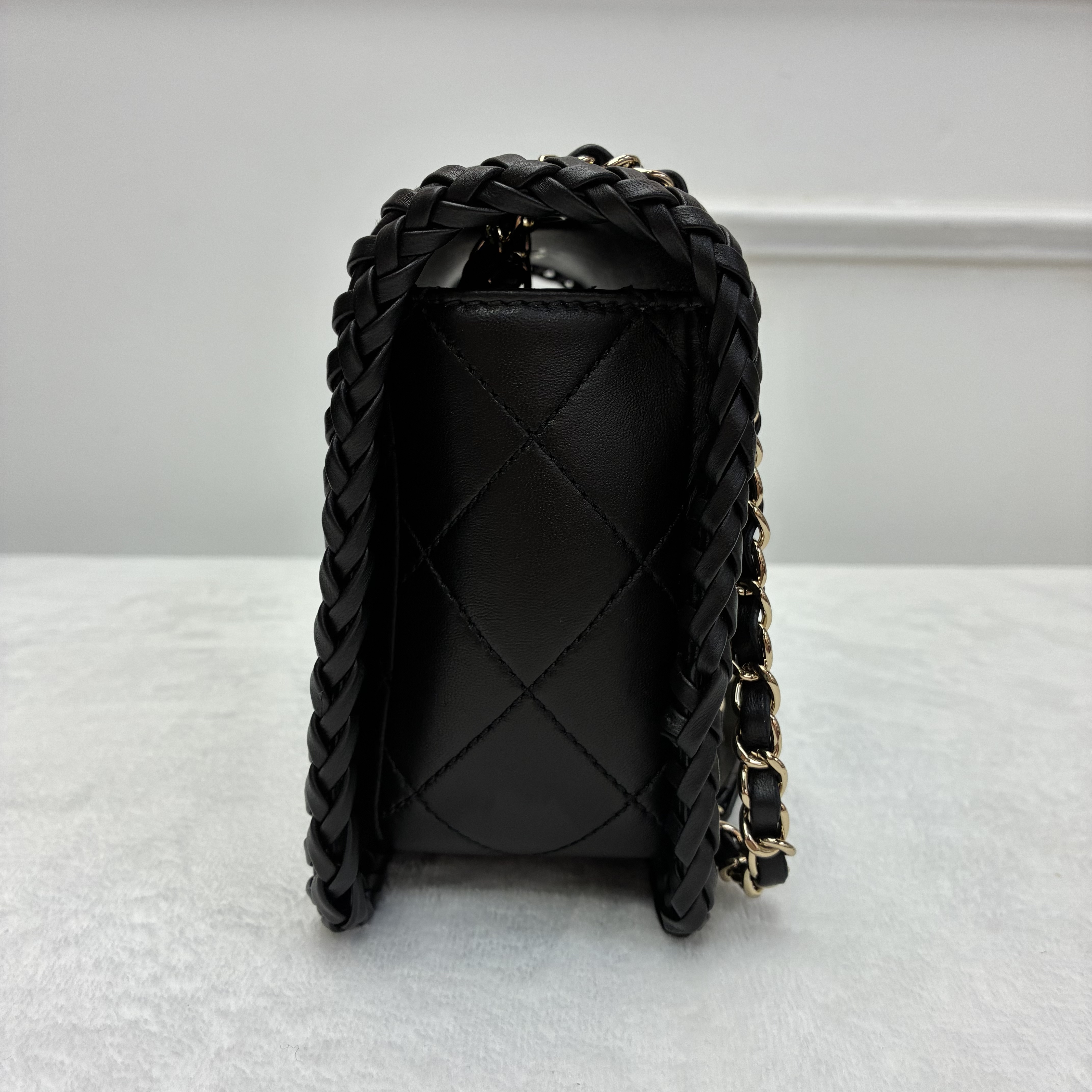 Full set 23A Chanel黑色拼接小羊皮