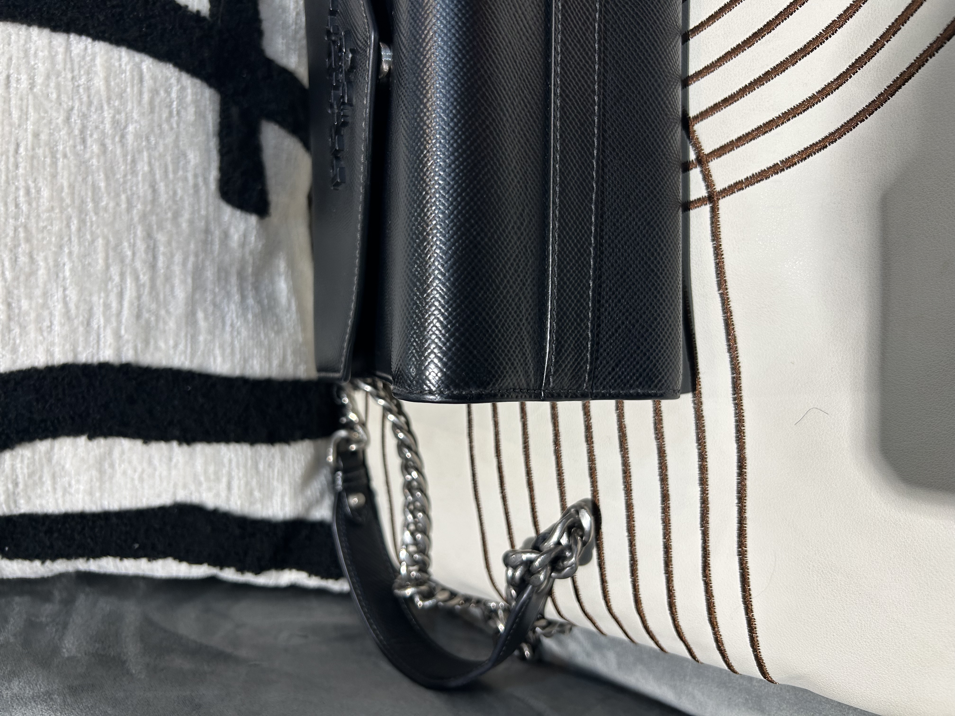 Prada Flap Crossbody Bag So Black Calfskin