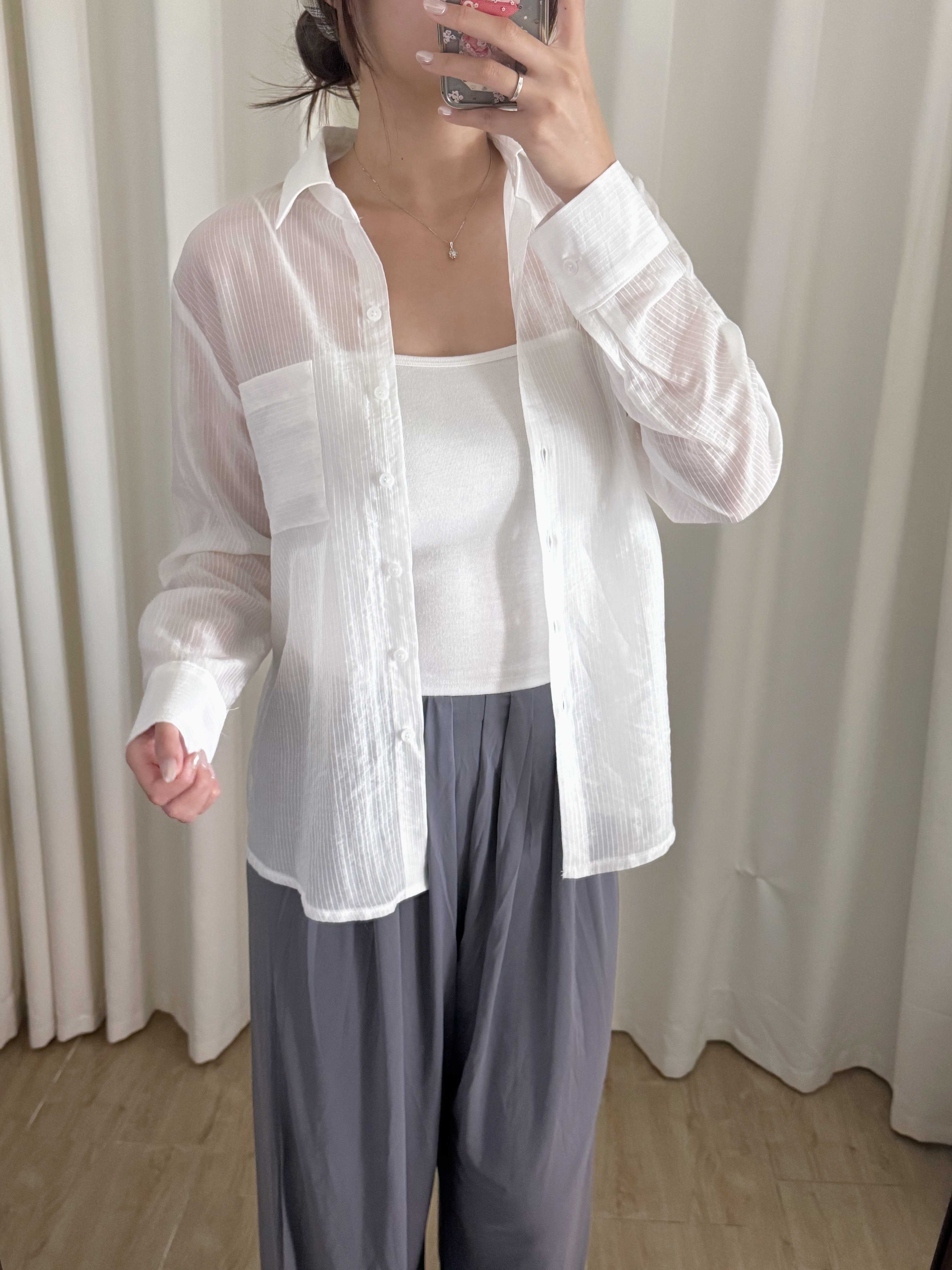 舒適天絲幼直紋襯衫(四色入)