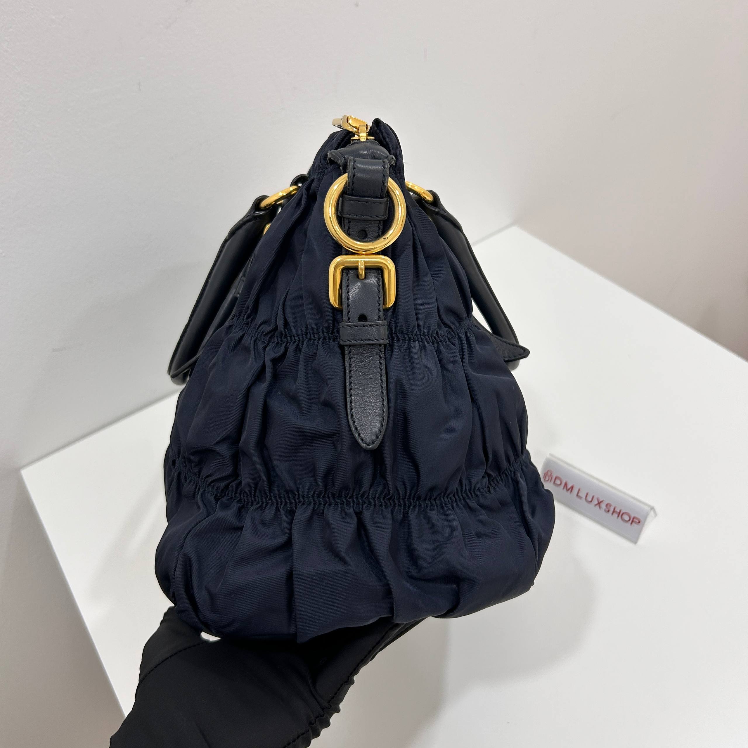 Prada Navy Nylon Tote GHW