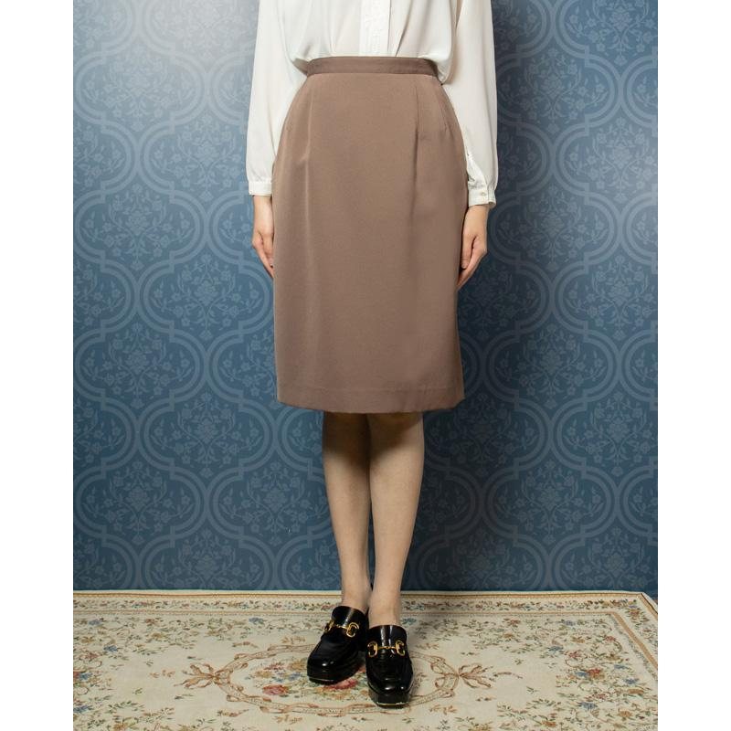 c.a.1980-1990s Choco Brown Scalloped Collar Blazer and Skirt Set - Skirt only(FH069)