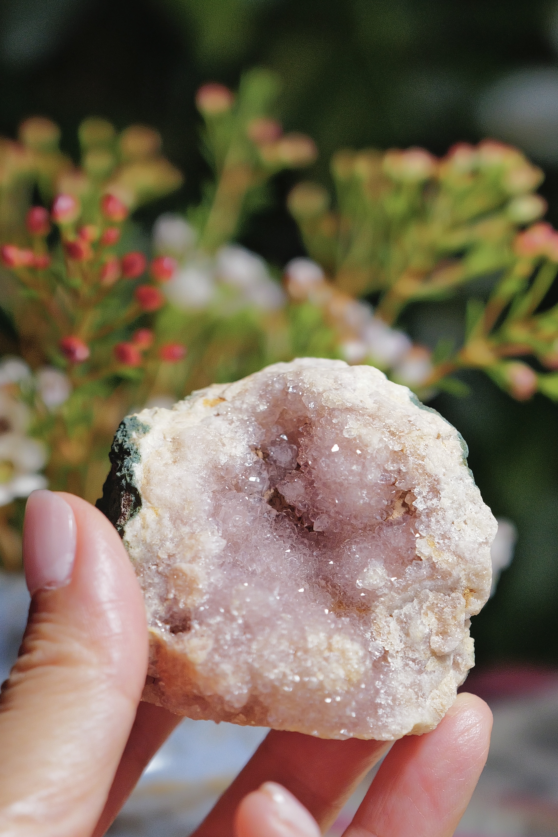 ༒6cm Pink Amethyst Geode༒ PA.7050H3mG13J-RA22*3NF