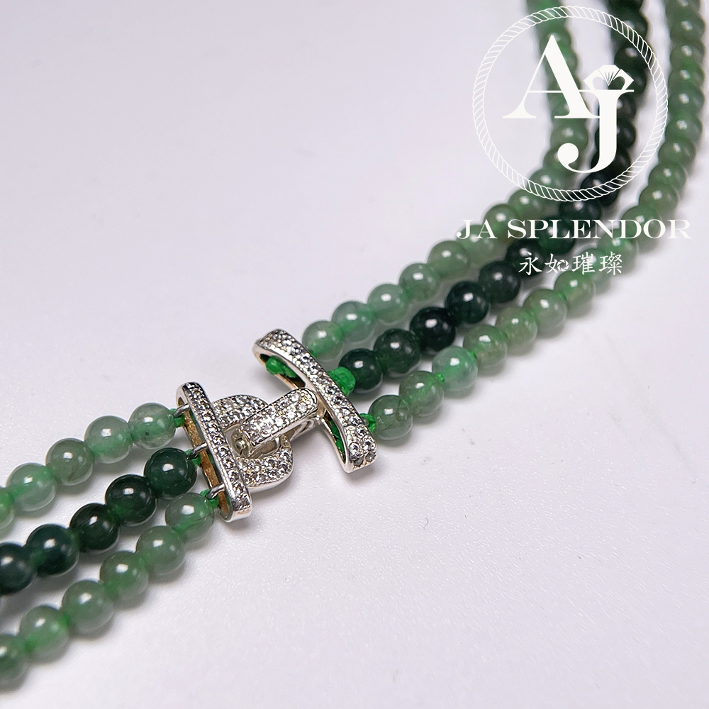 FB-G24 天然翡翠A玉 綠野仙蹤扭紋設計項鏈
