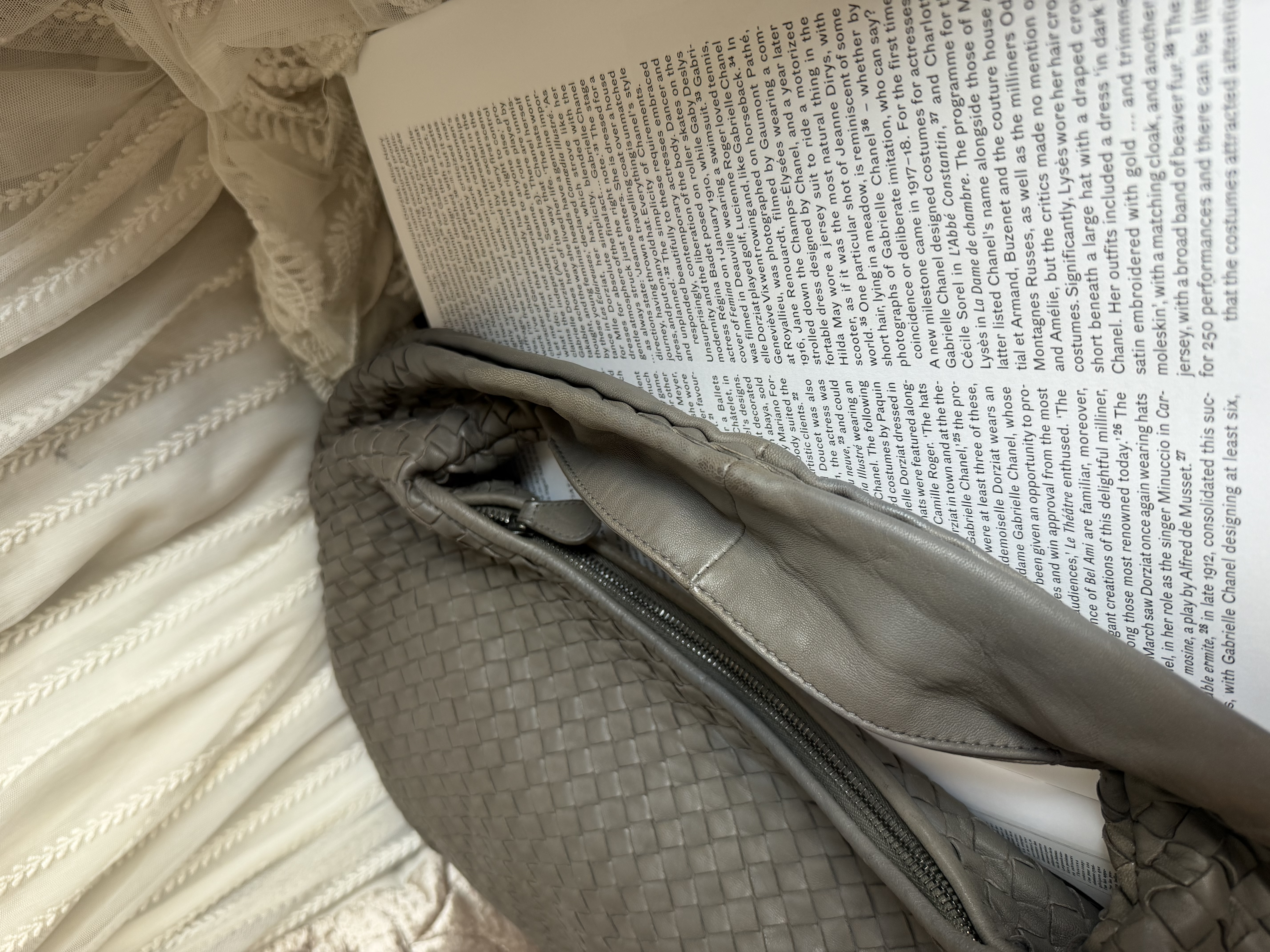 Bottega veneta grey Nappa Intrecciato Large Veneta Hobo bag