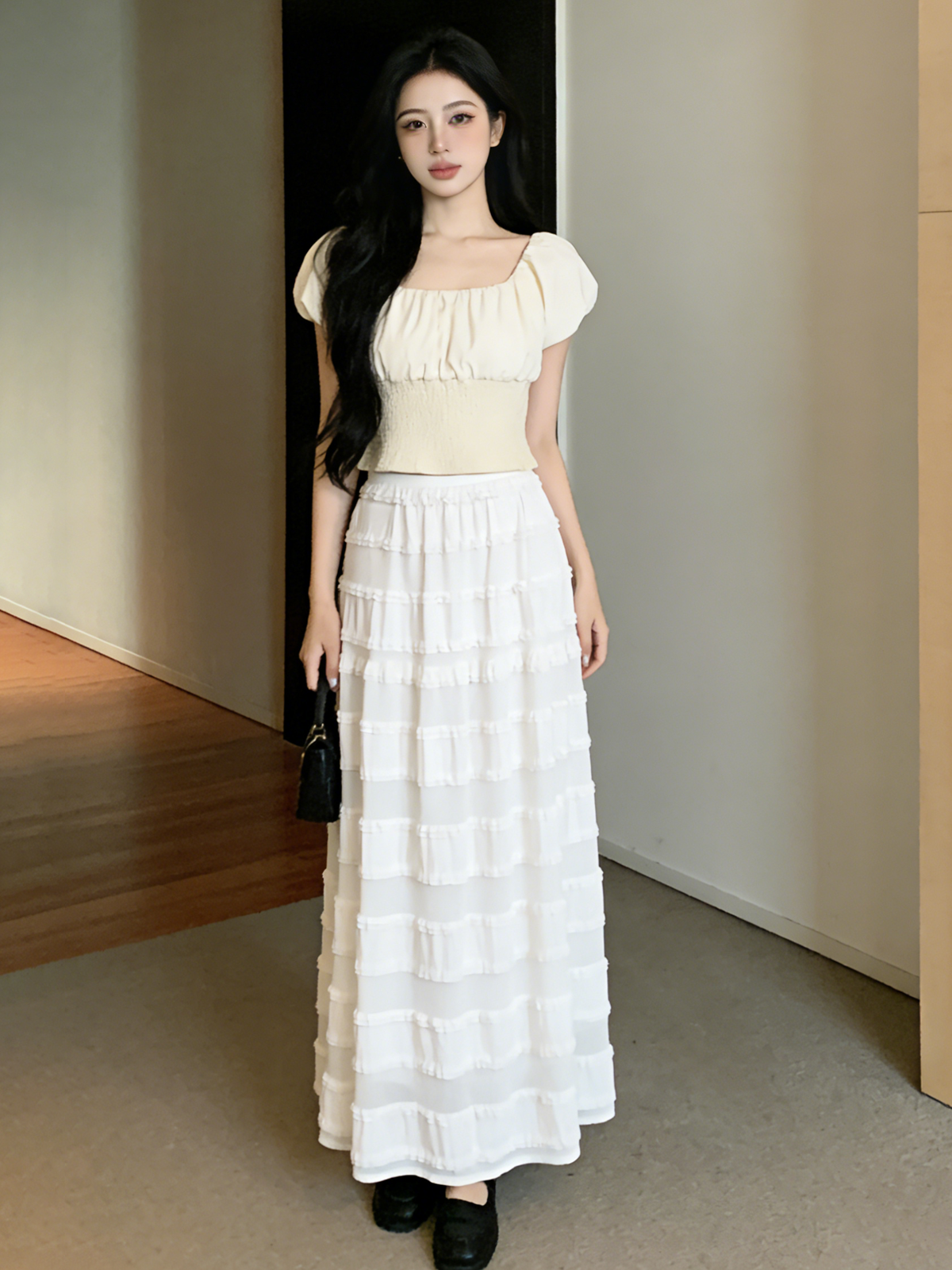 Ethereal Lace Midi Skirt M153