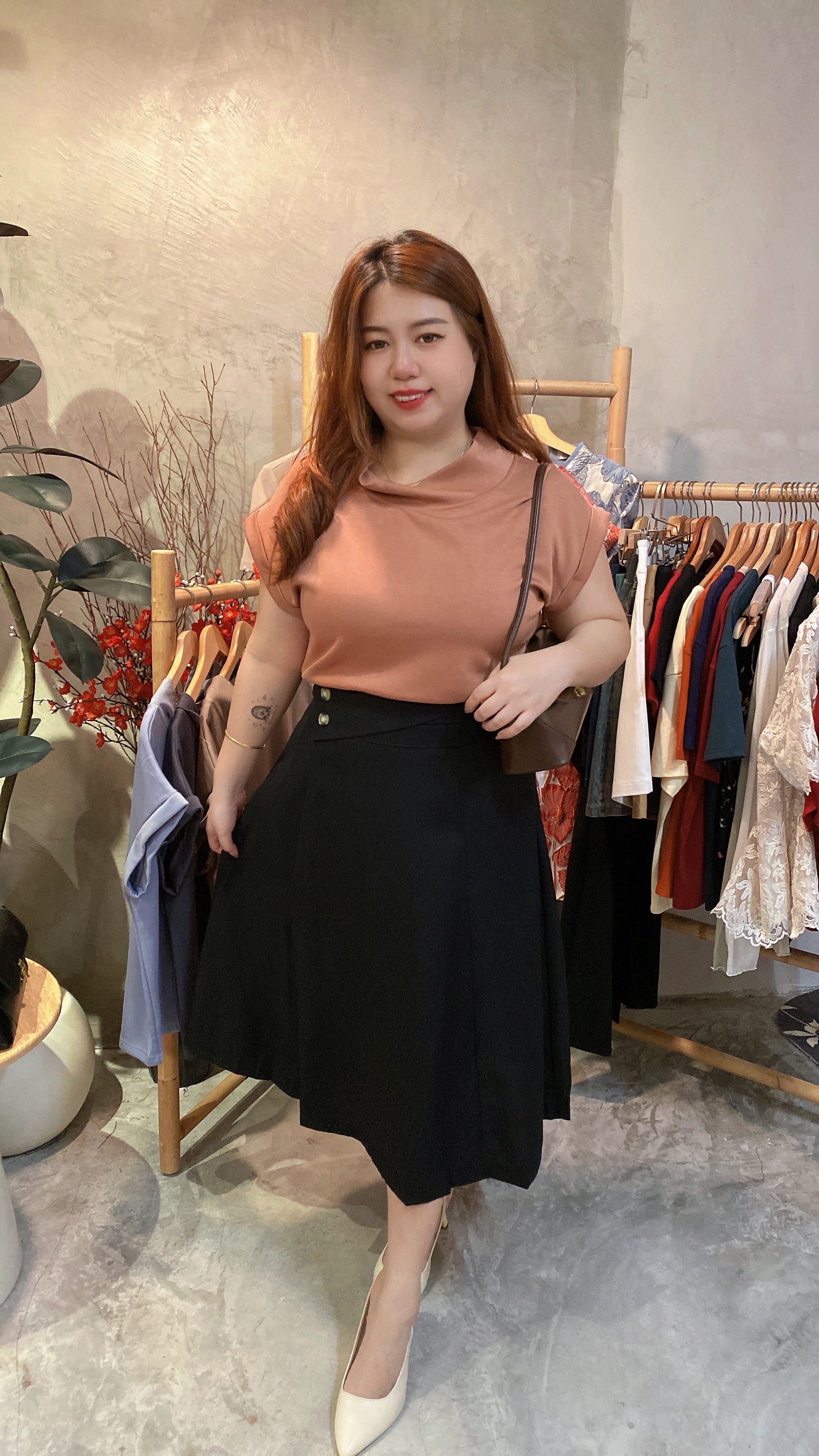 ✨4600号-西装双扣设计A字长裙