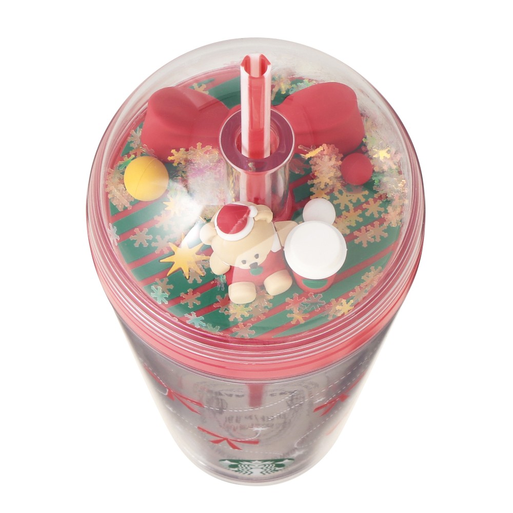 《日本 🇯🇵 STARBUCKS Colors of Holiday 聖誕系列》熊仔裝飾冷飲杯 473ml