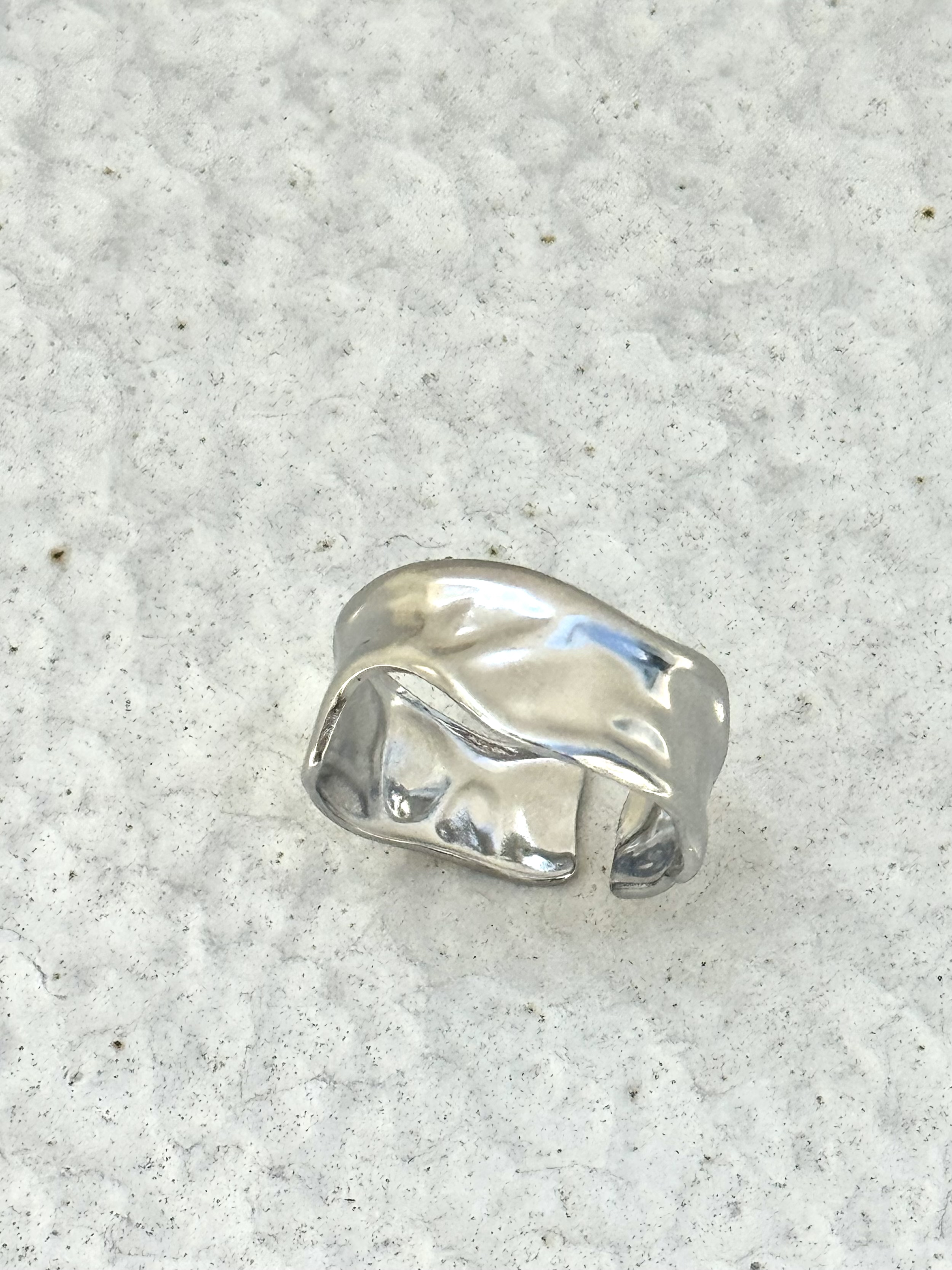 Sliver irregular stainless ring