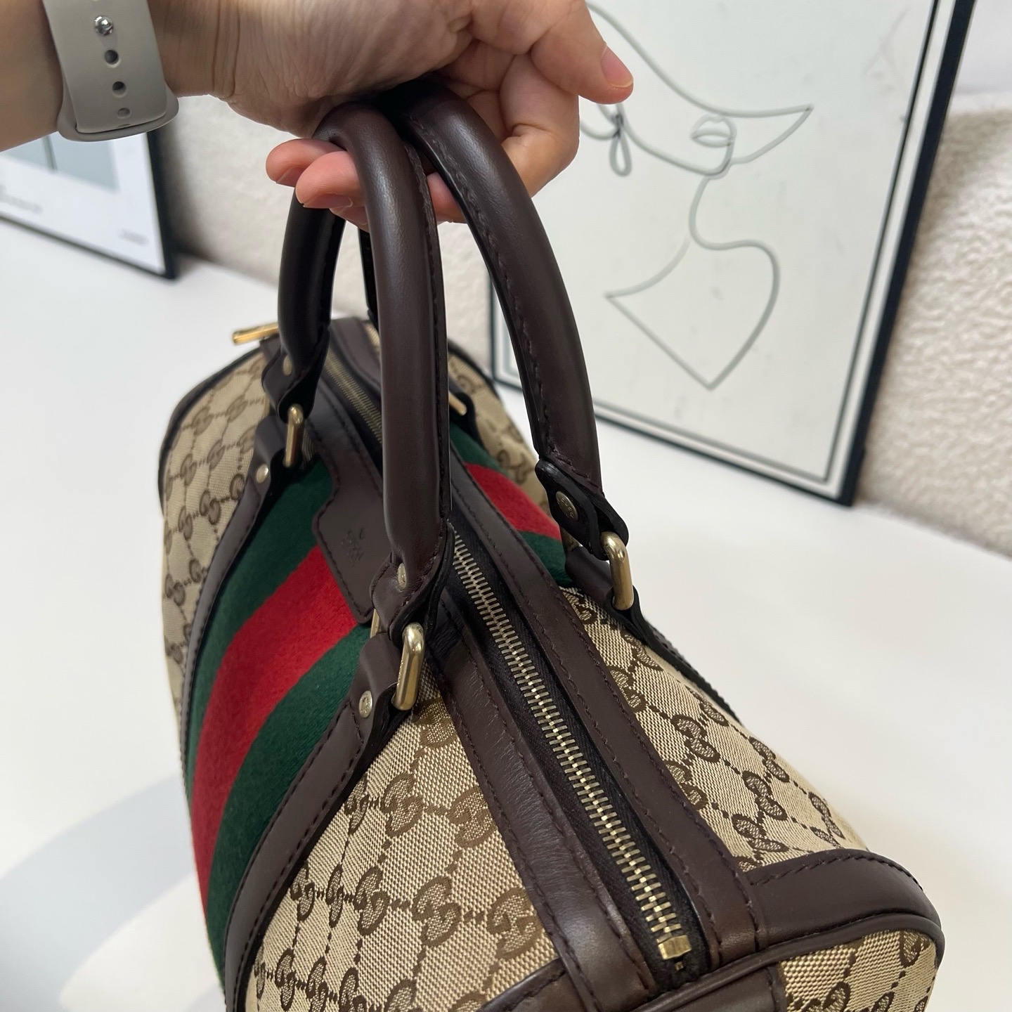 【預訂貨品】gucci 老花帆布波士頓包